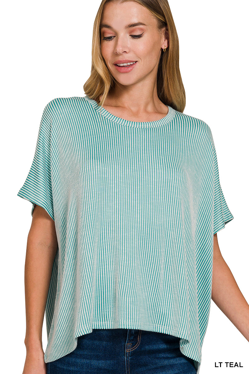 Oversized Ribbed Blouse