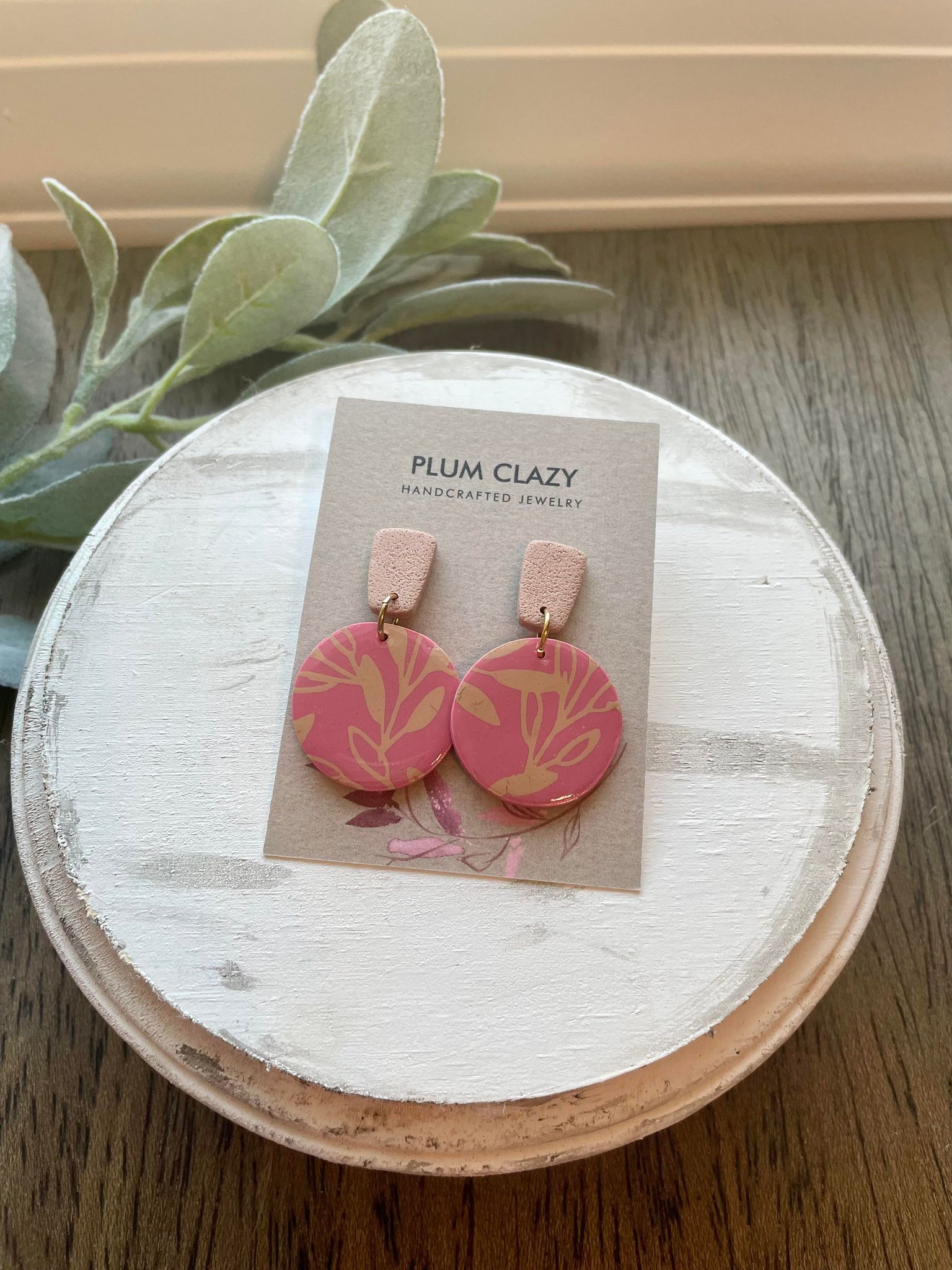 Pink and Beige Floral Circle