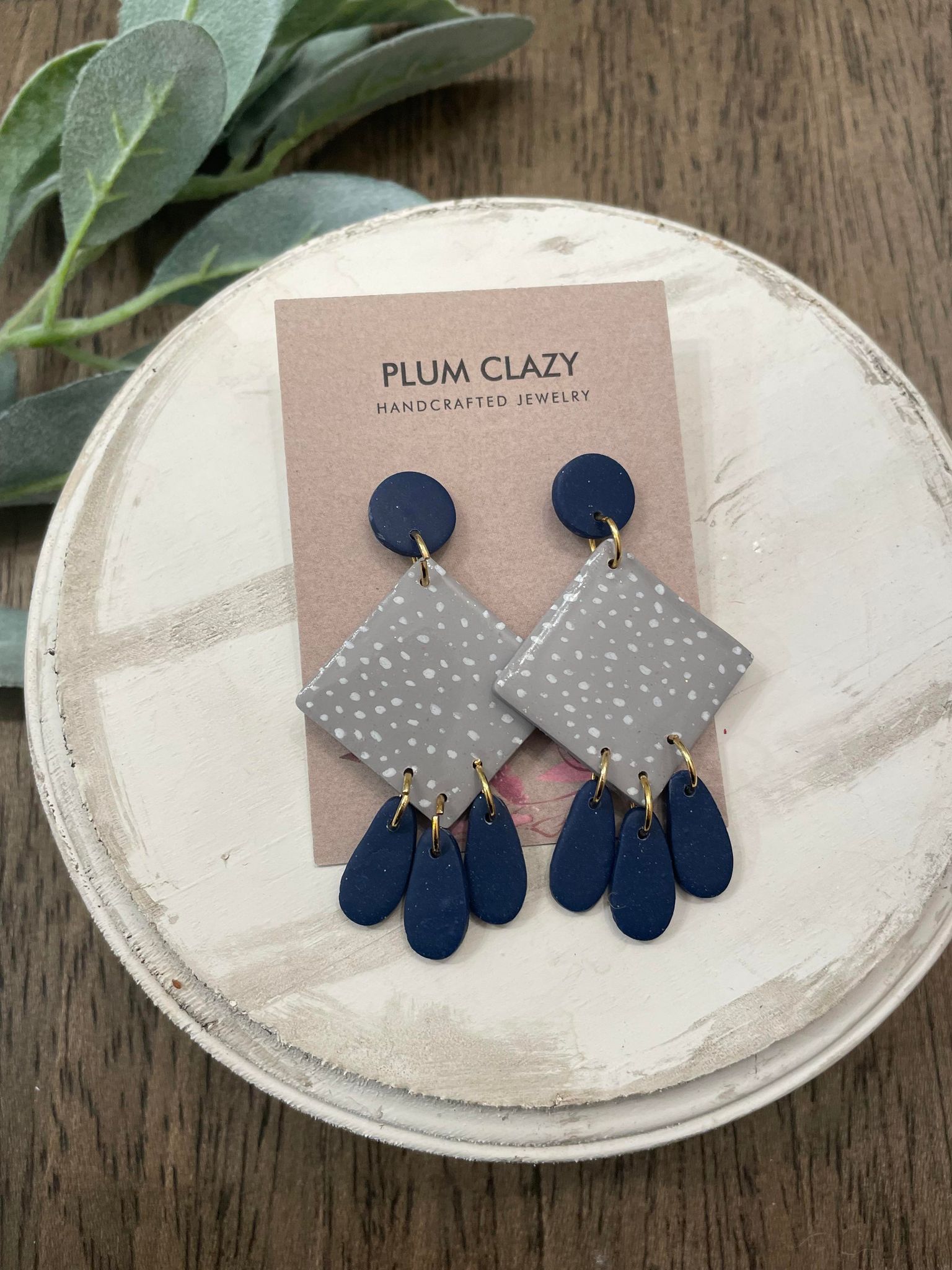 Navy and Grey with Dangles