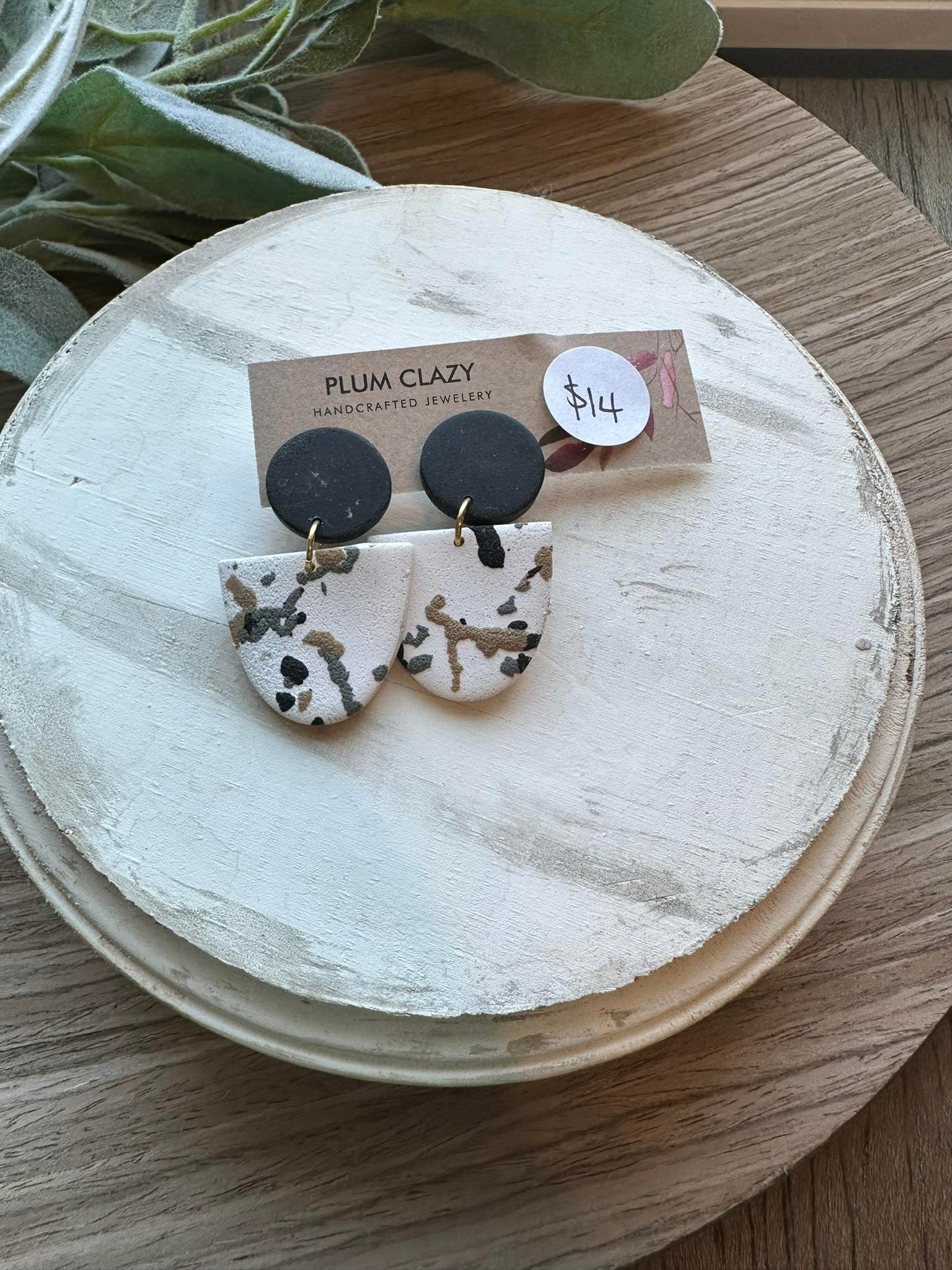 Neutral confetti clip on dangle