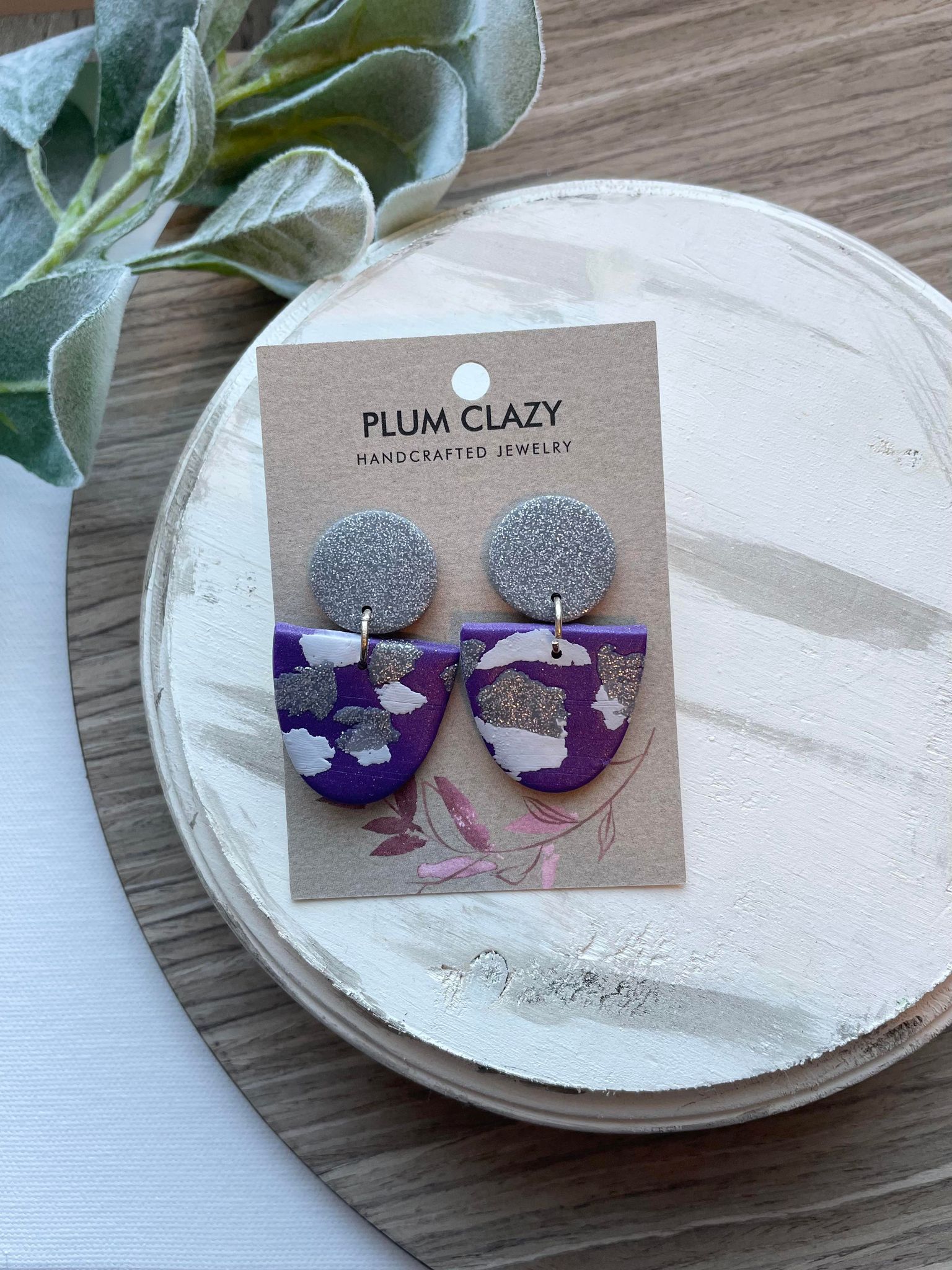 Purple and Silver Dangle