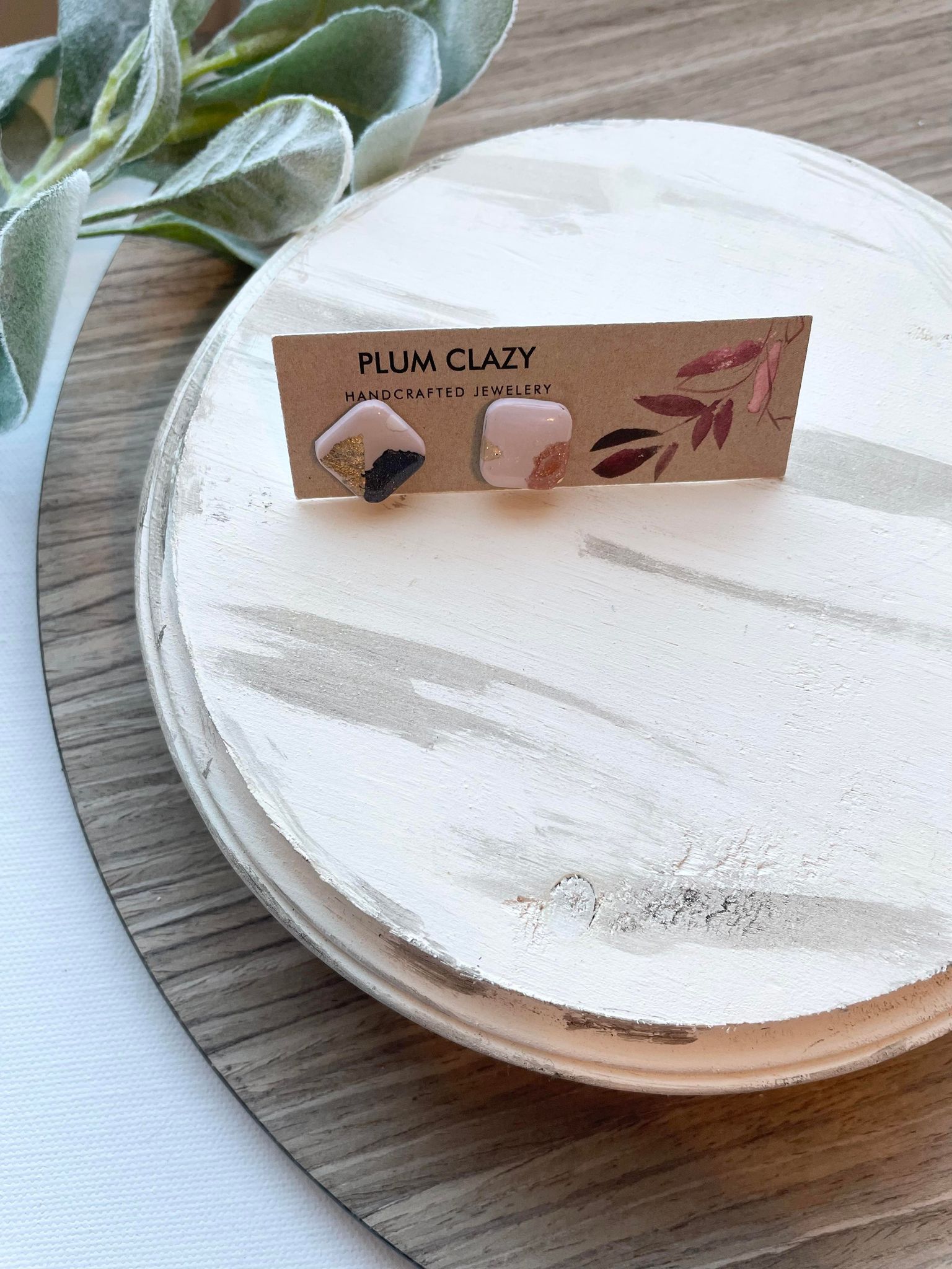 Light Pink Square Studs