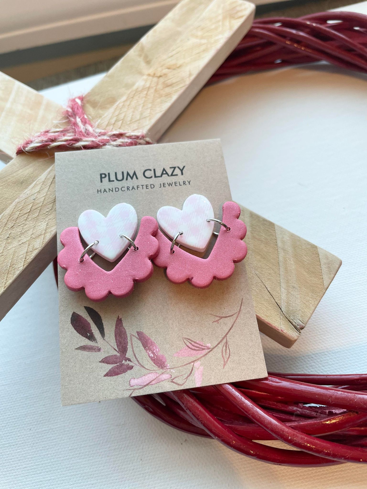 Simple Pink Heart Dangle