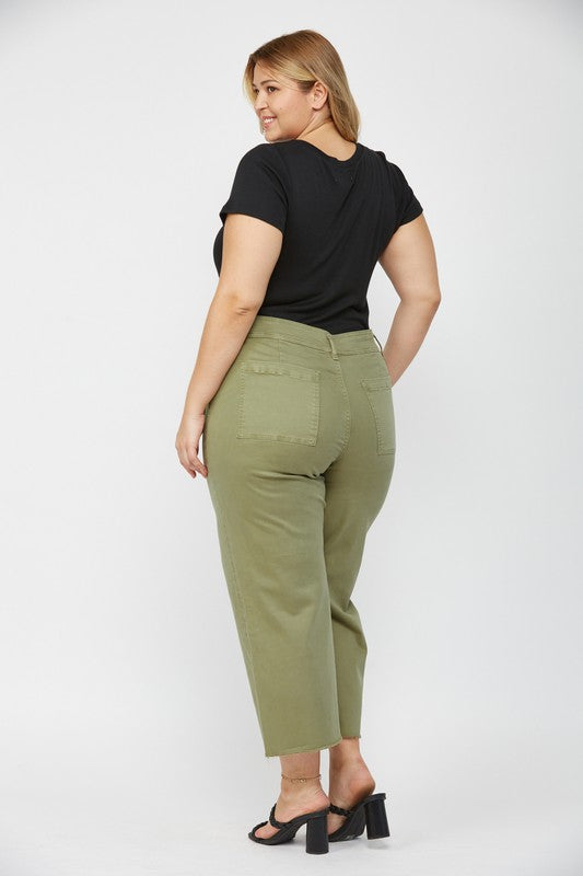 Mica Olive Cropped Jeans