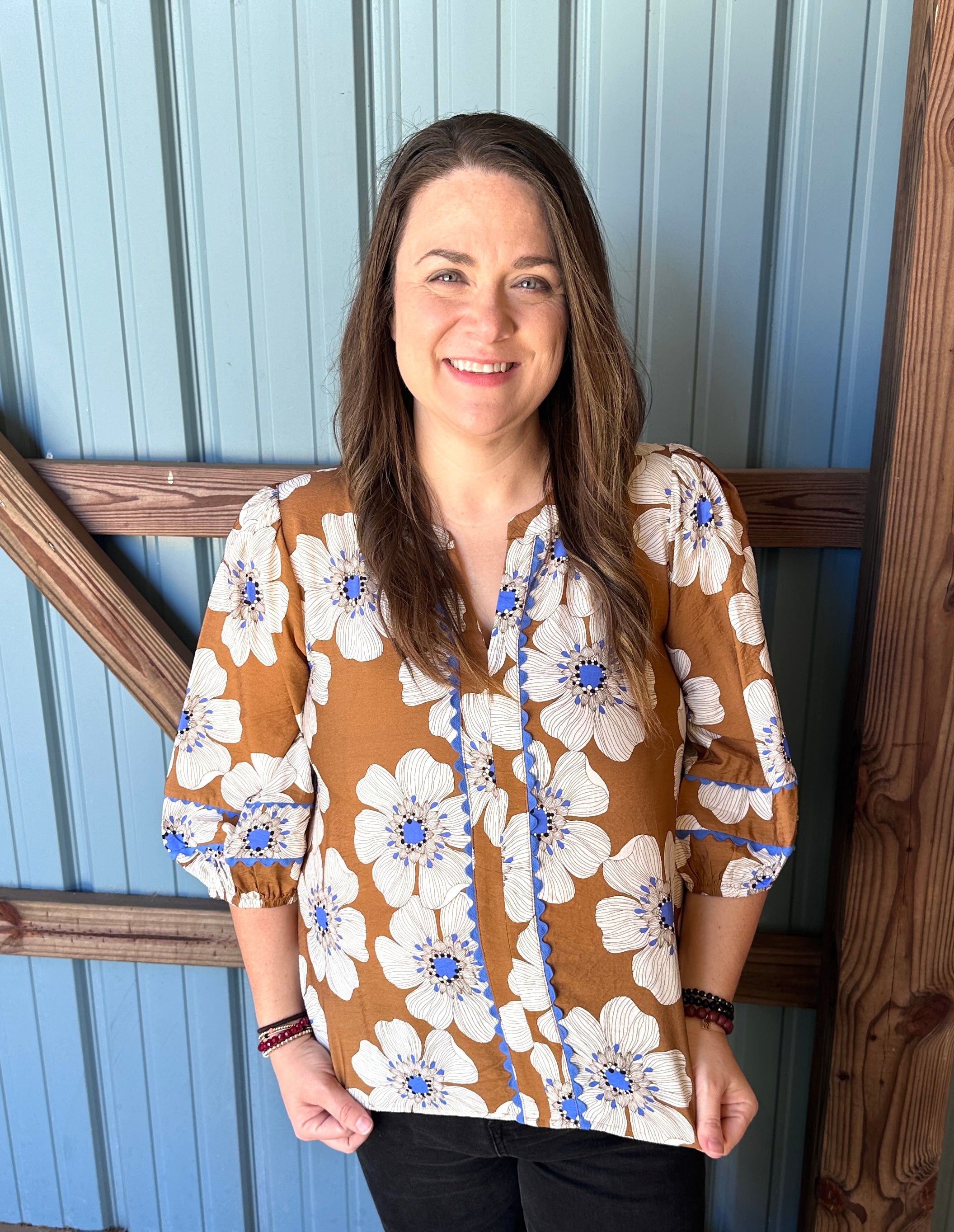 Floral Scalloped Blouse