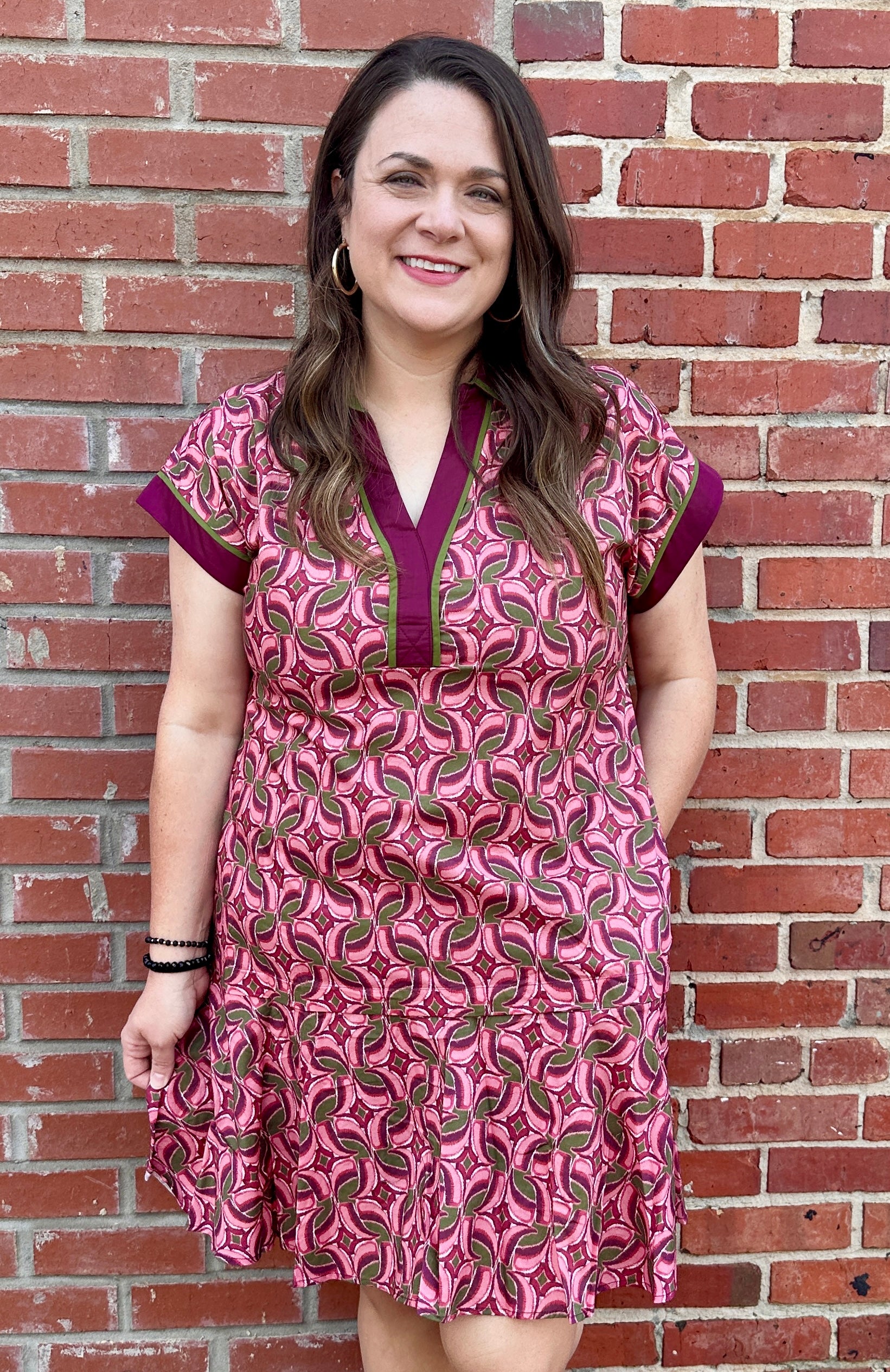 Abstract Ruffle Dress