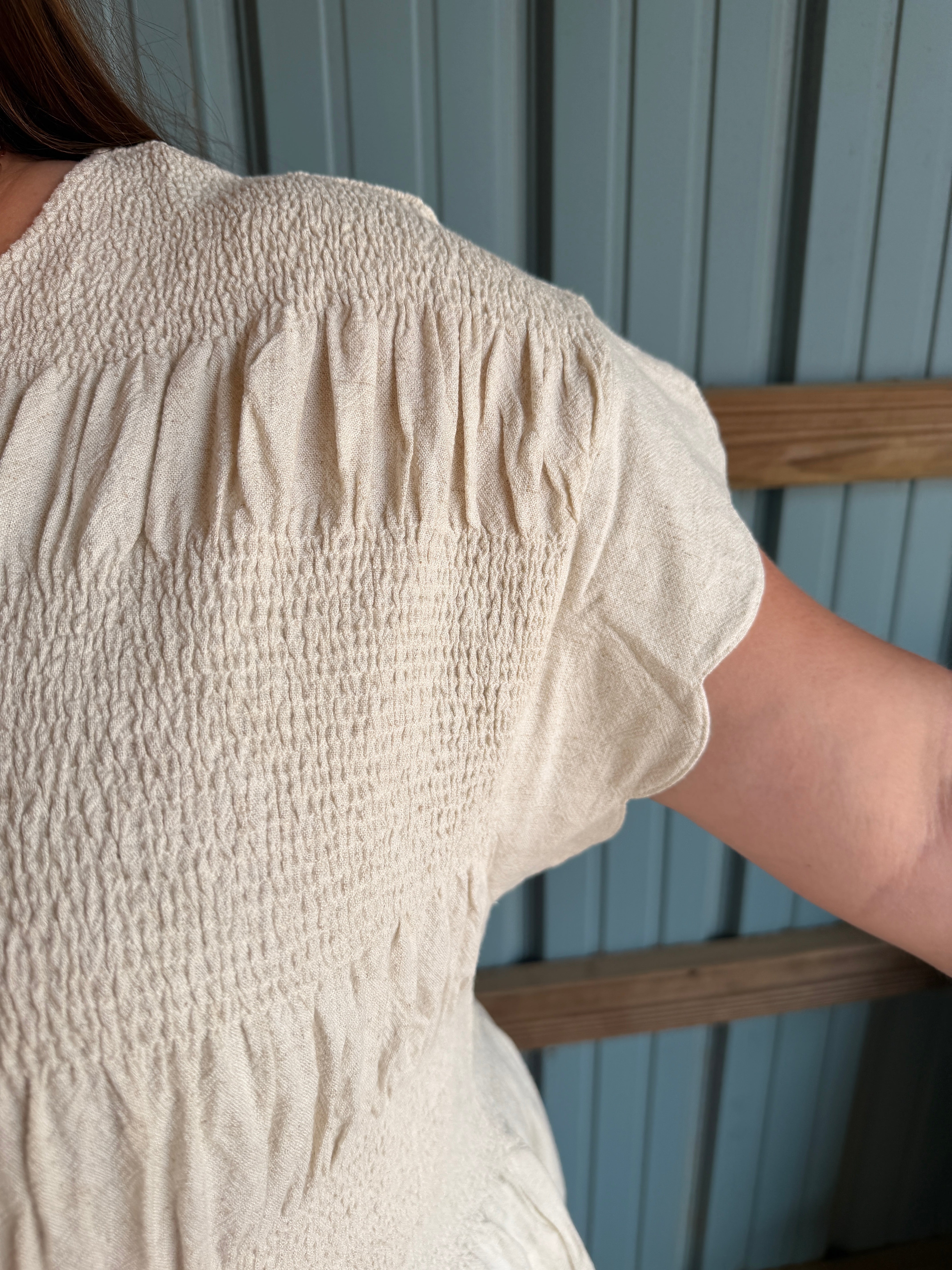 Linen Peplum Blouse