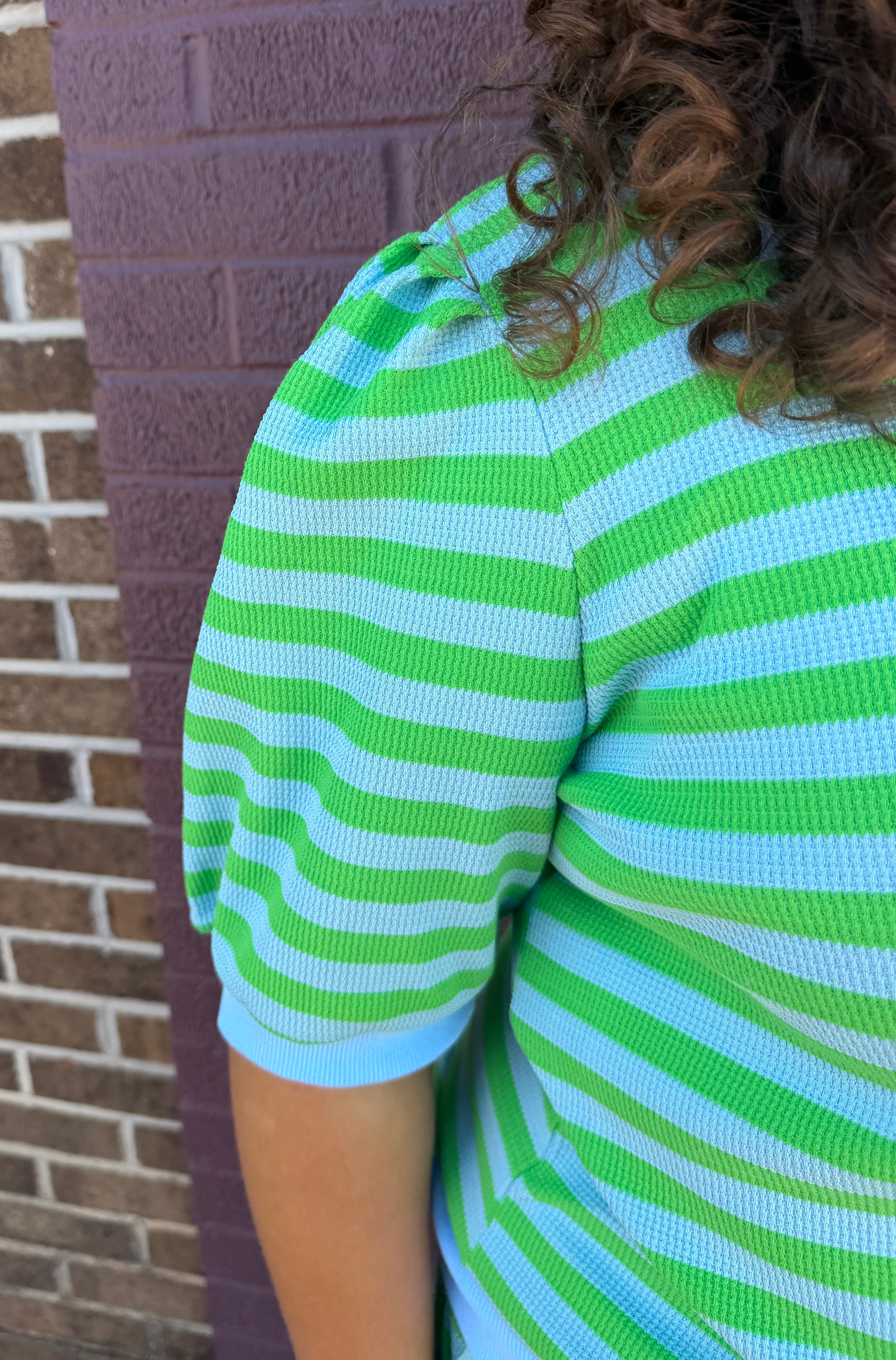 Green Striped Matching Set