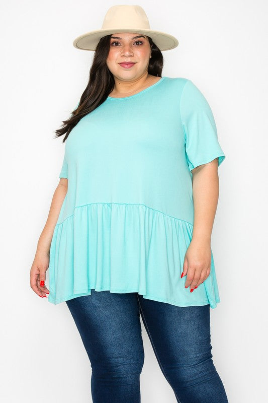 Solid Peplum Top