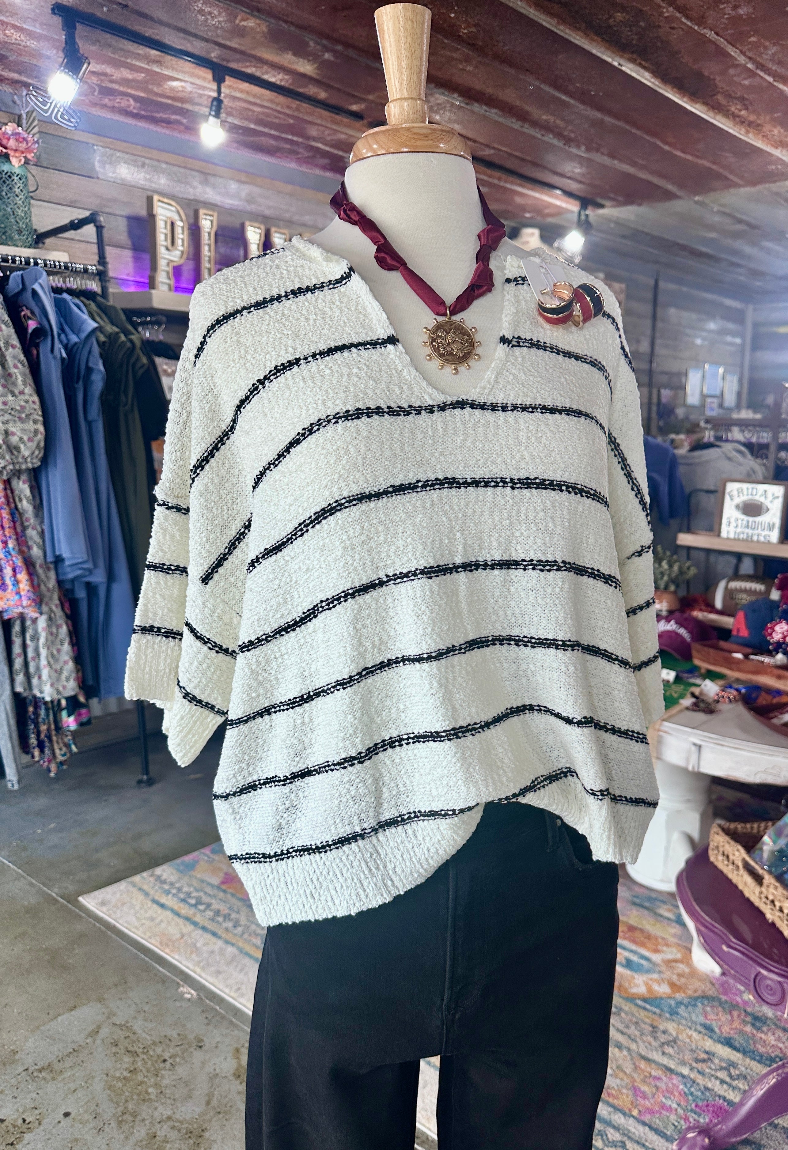 Striped Knit Blouse