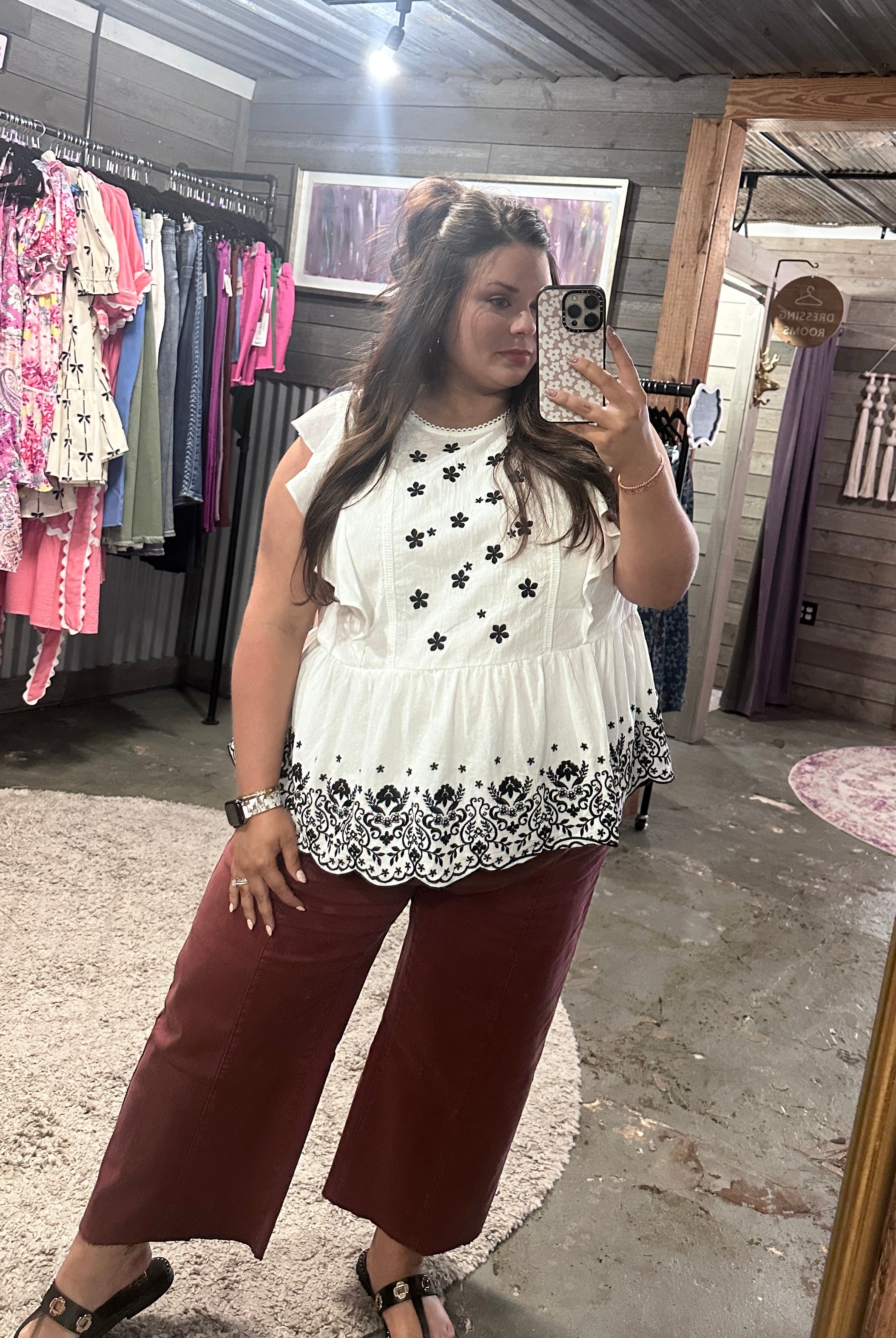 Burgundy Mica Jeans
