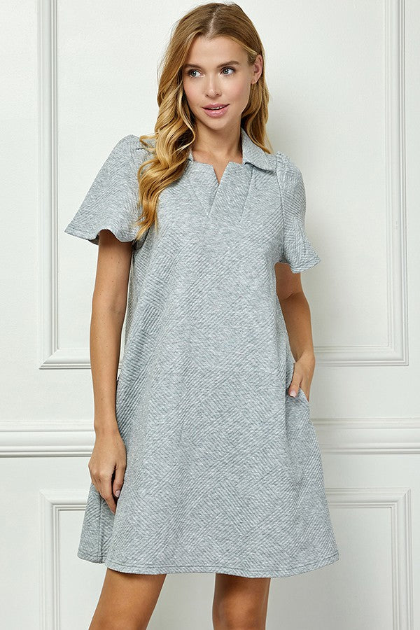 Textured Collared Dress