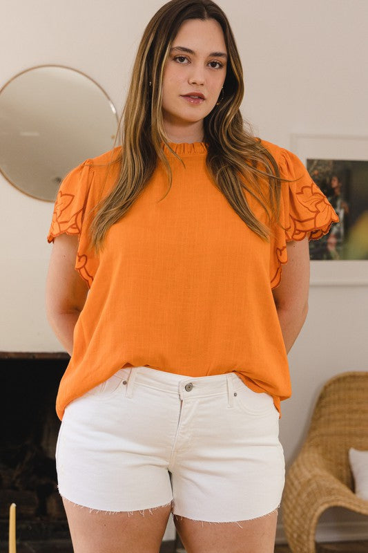 Apricot Embroidered Blouse