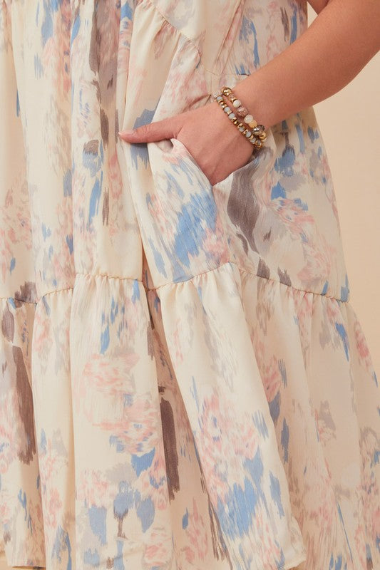 Watercolor Tiered Dress