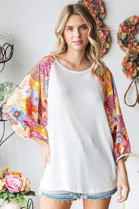 Floral Sleeve Blouse