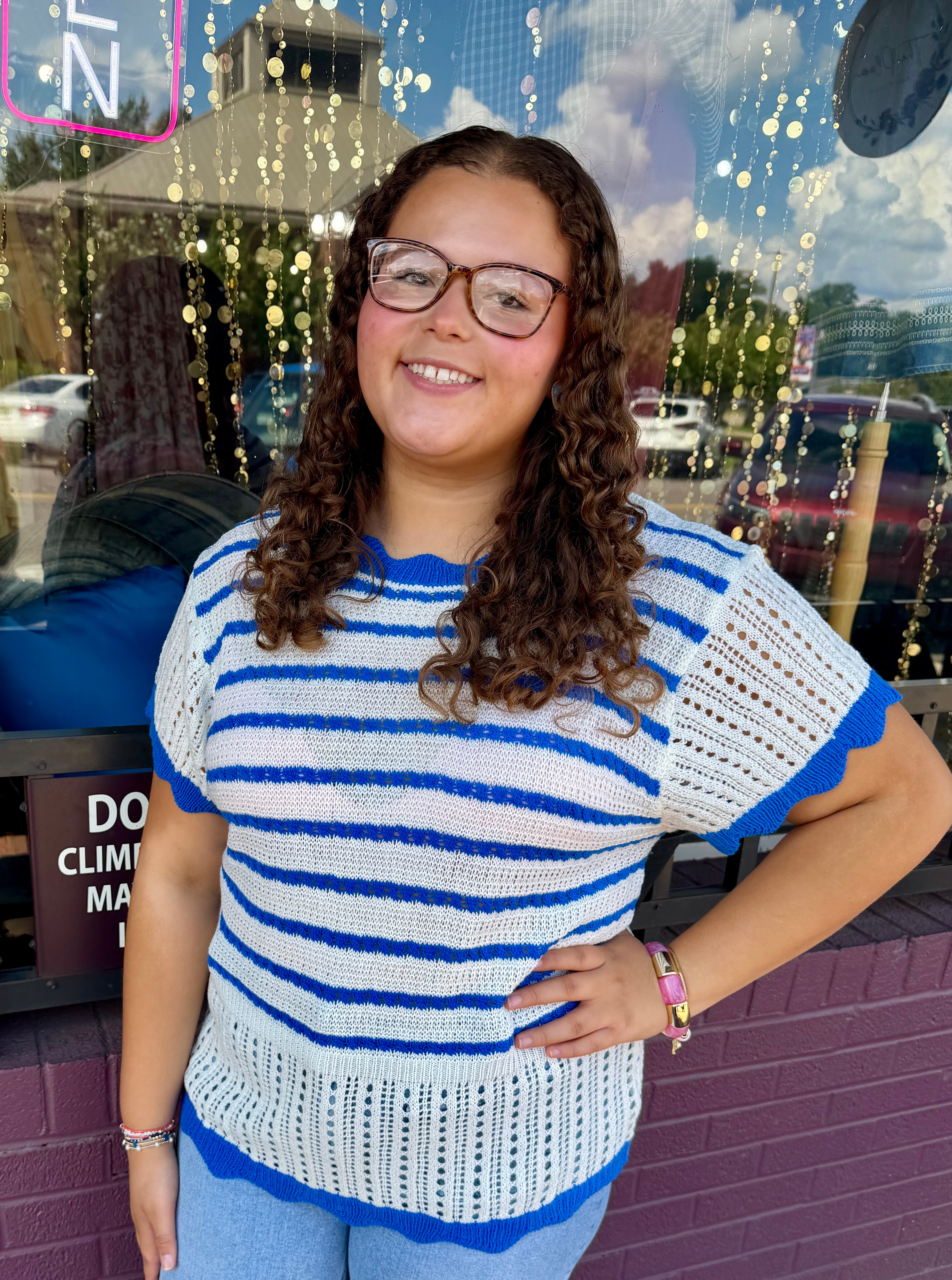 Striped Crochet Blouse