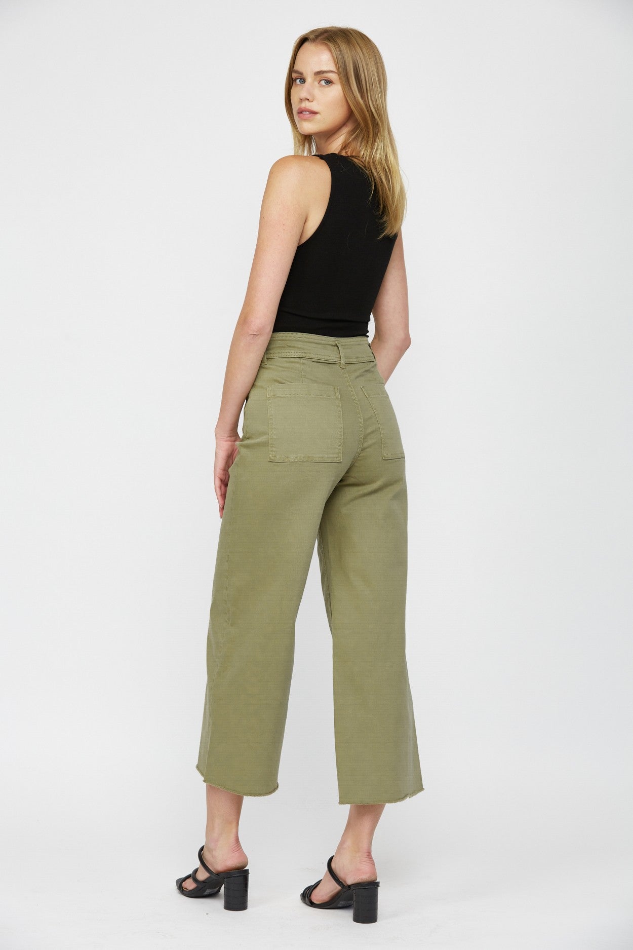 Mica Olive Cropped Jeans