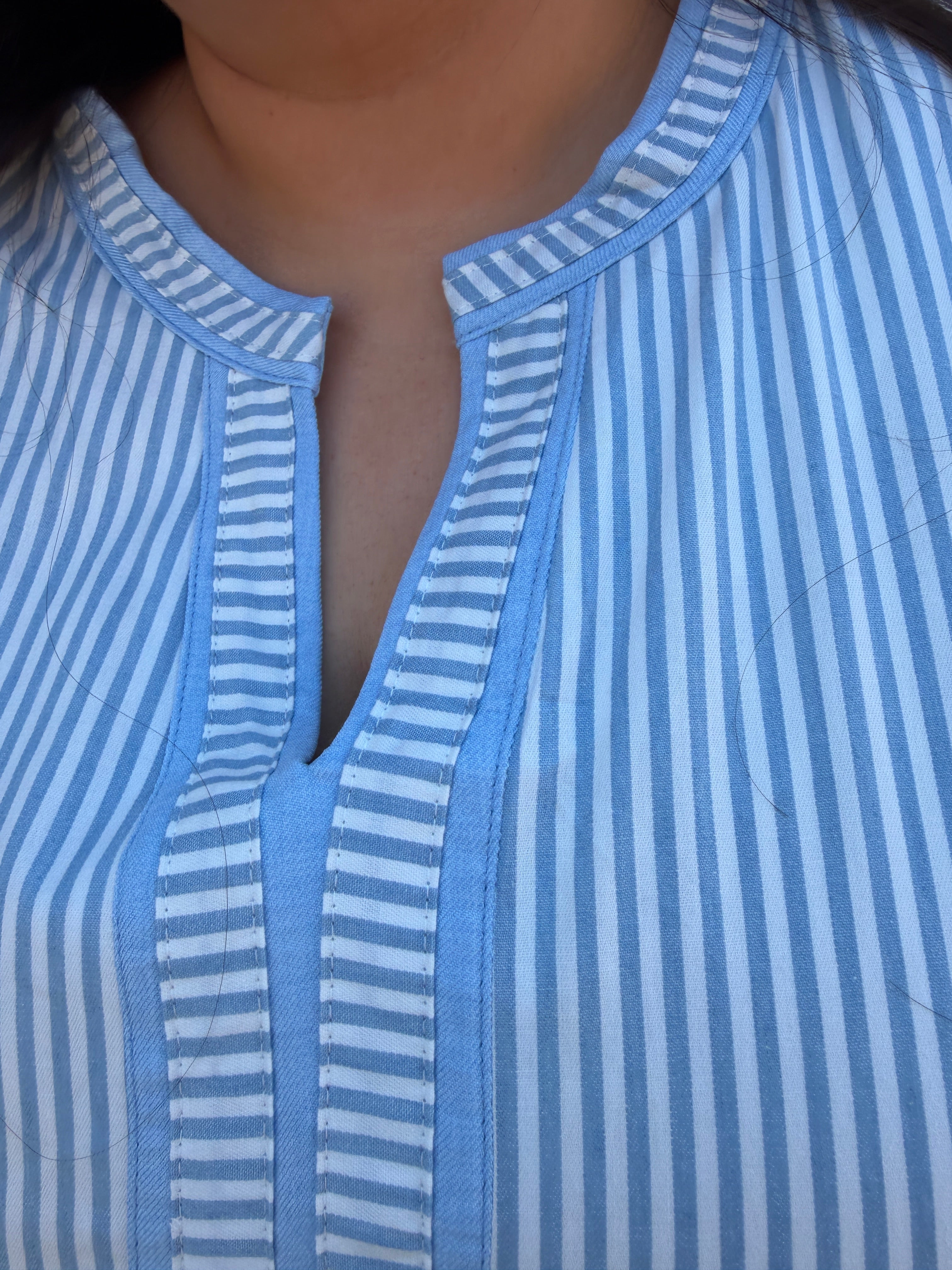 Striped Tiered Midi Dress