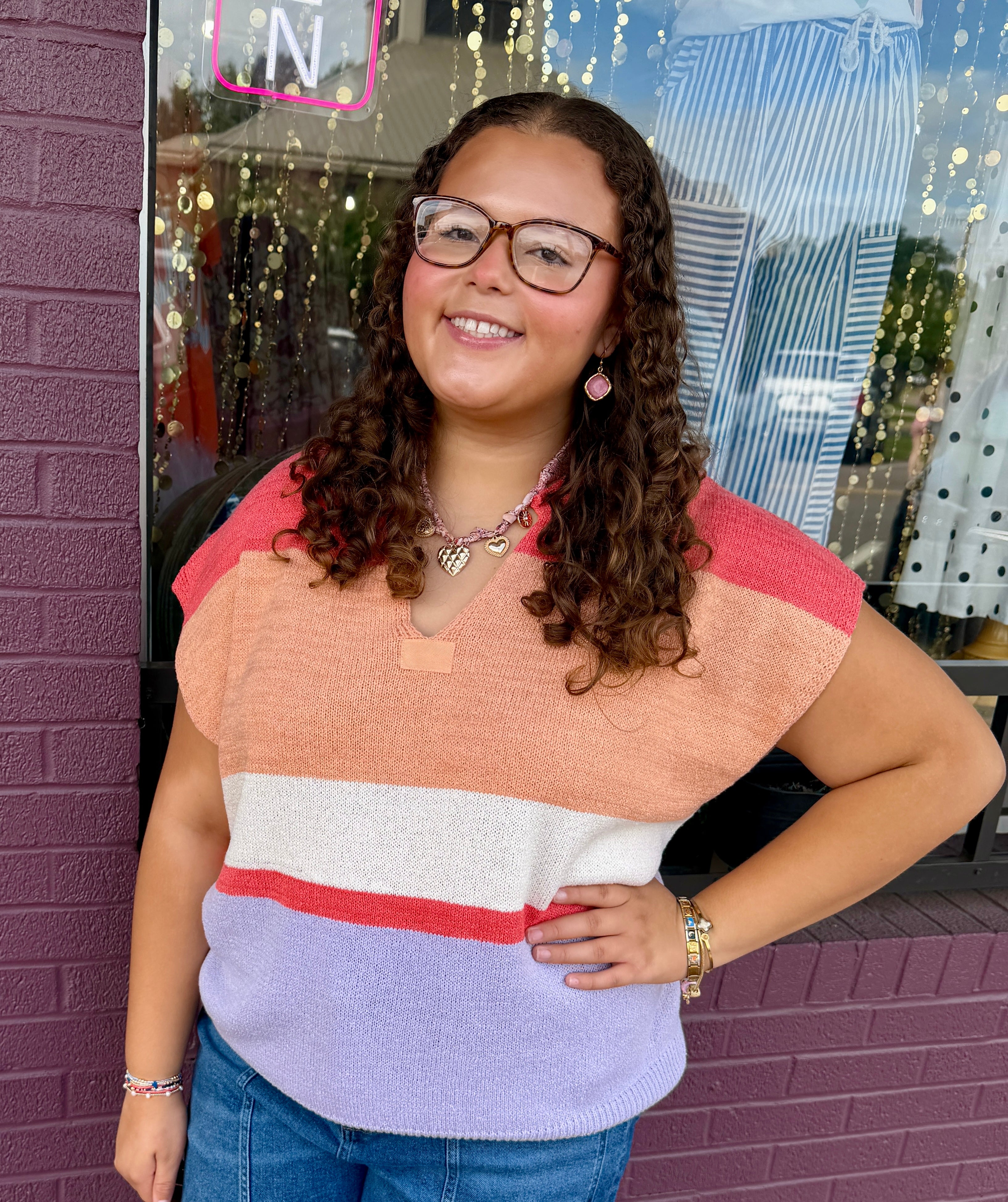 Colorblock Knit Blouse