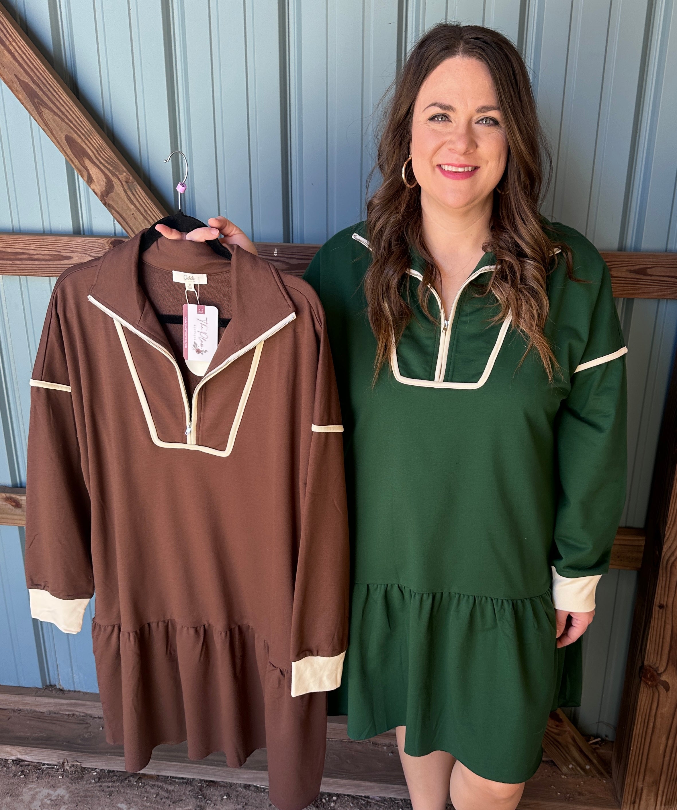 Half-Zip Babydoll Dress