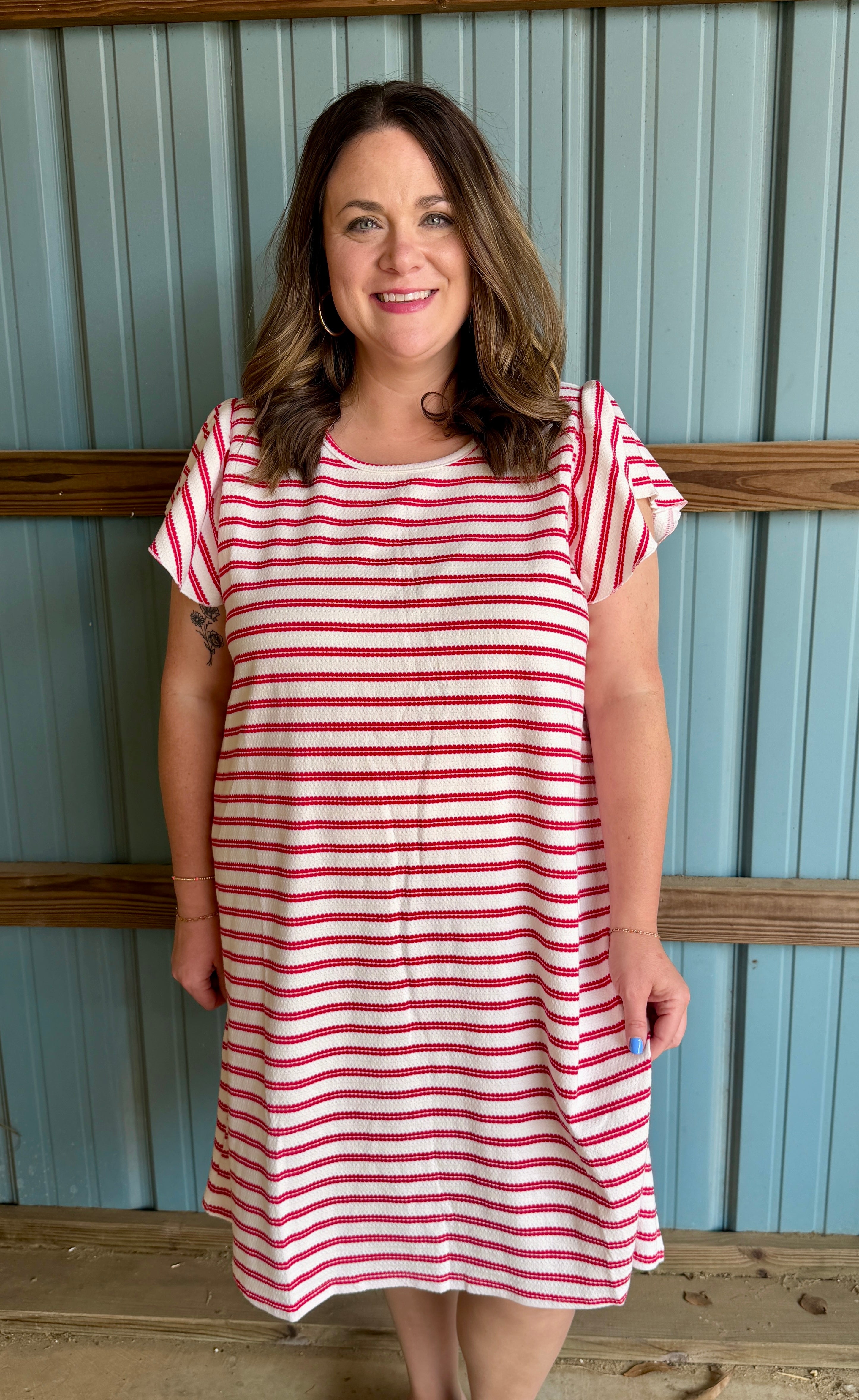 Red Striped Dress