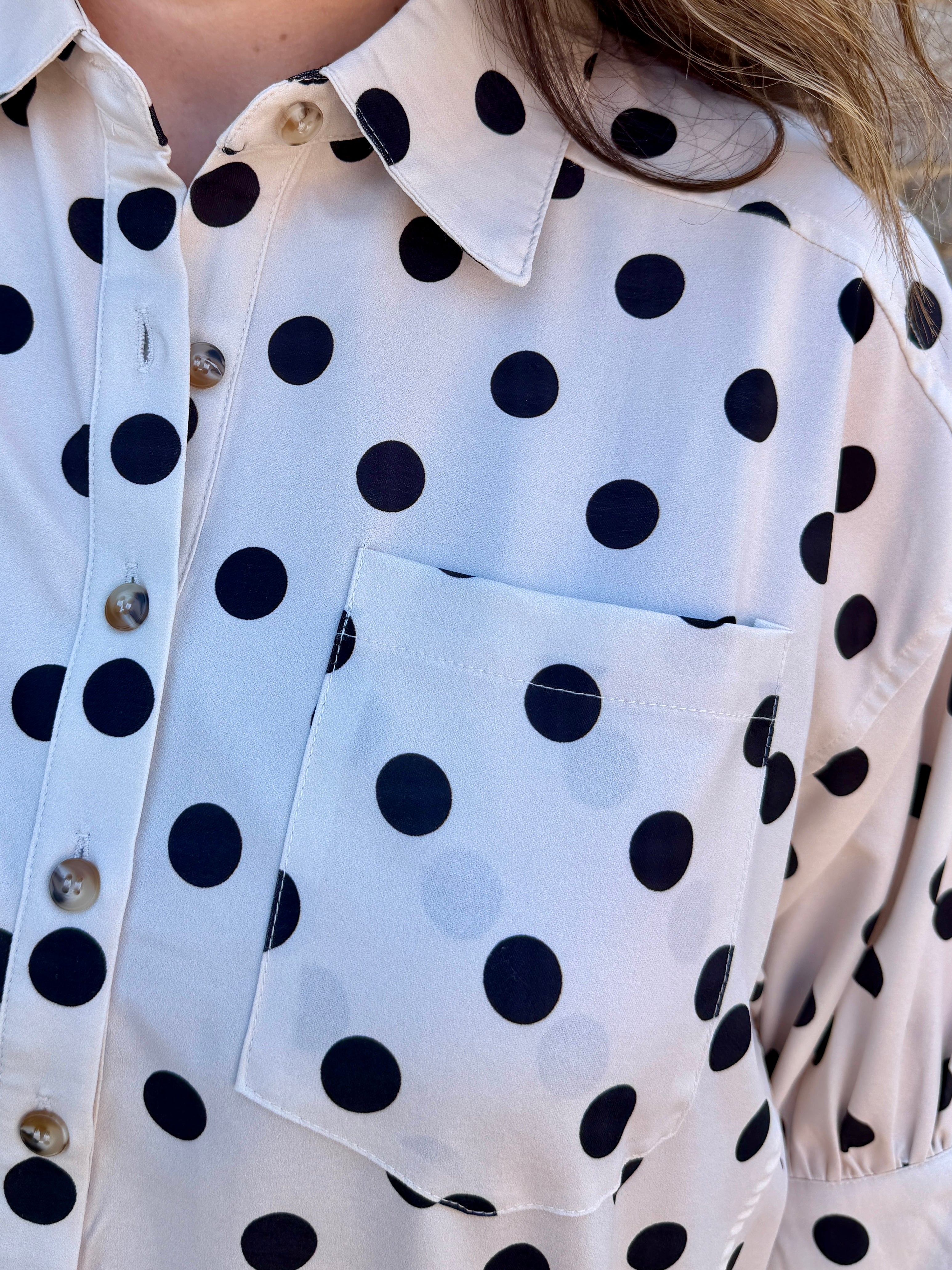 Polka Dot Peplum Blouse
