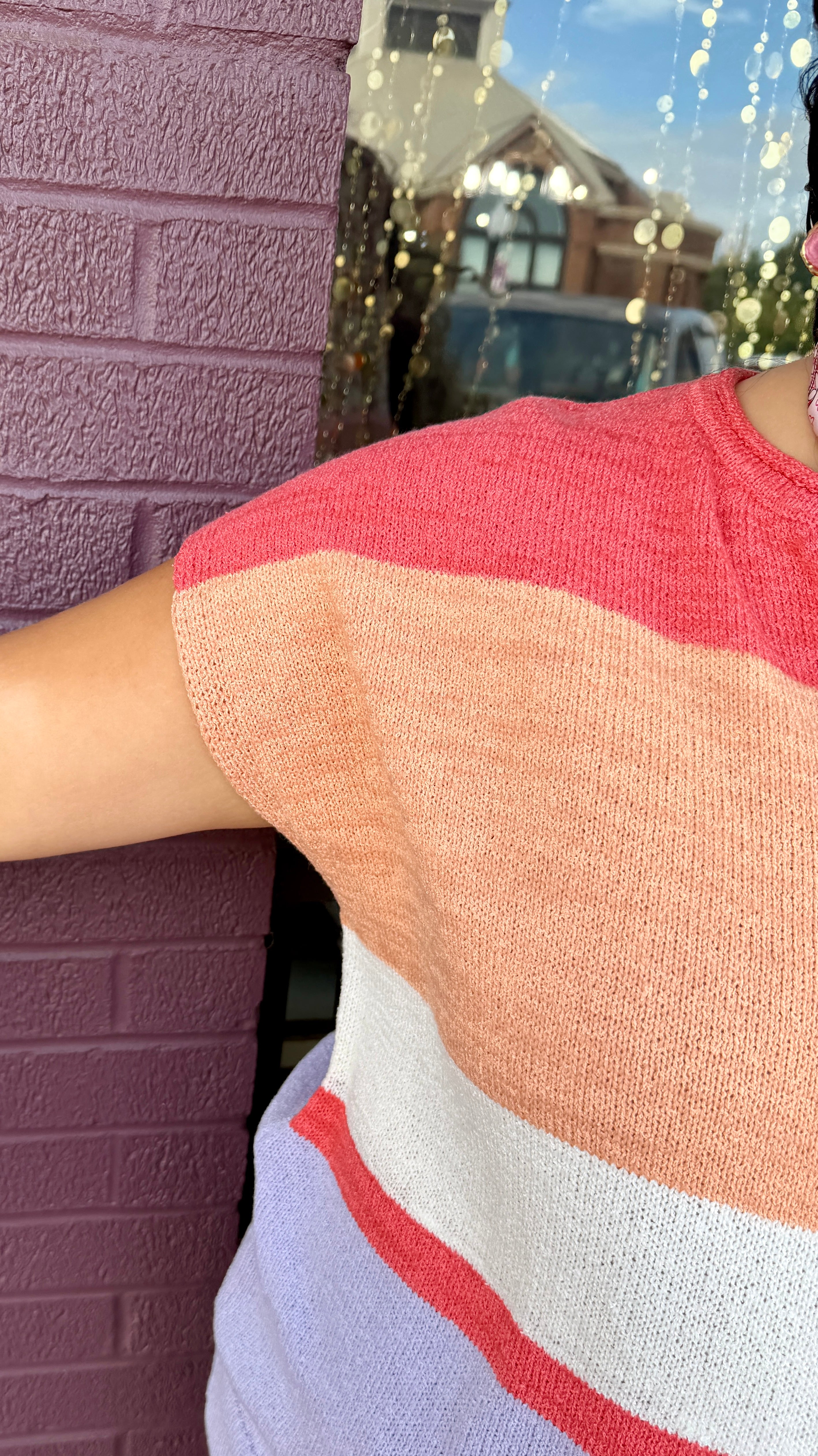 Colorblock Knit Blouse
