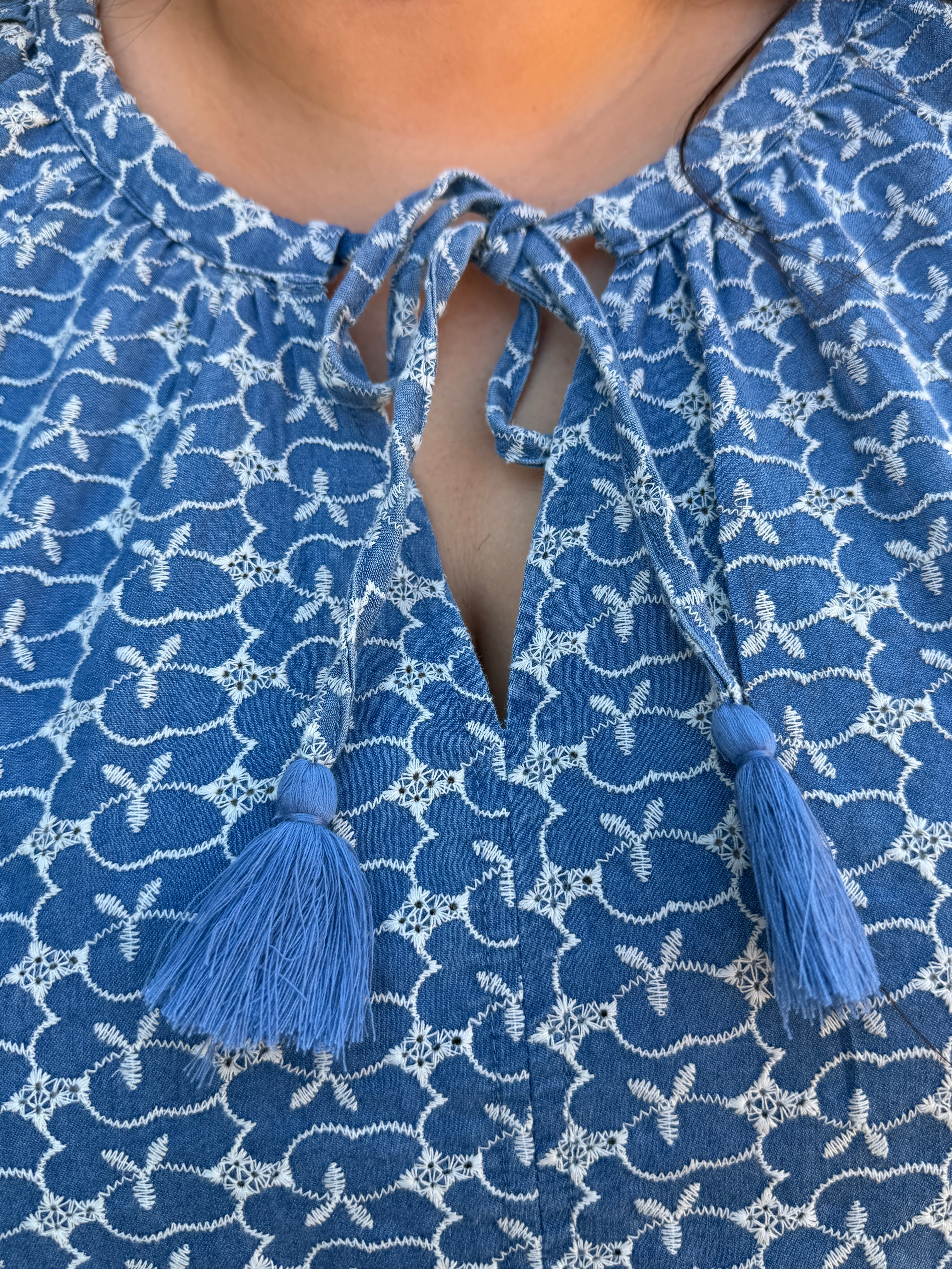 Floral Denim Blouse
