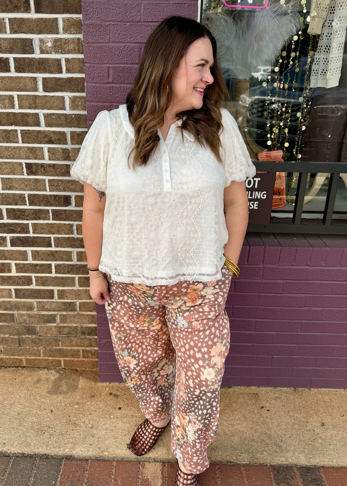 Animal Floral Print Pants
