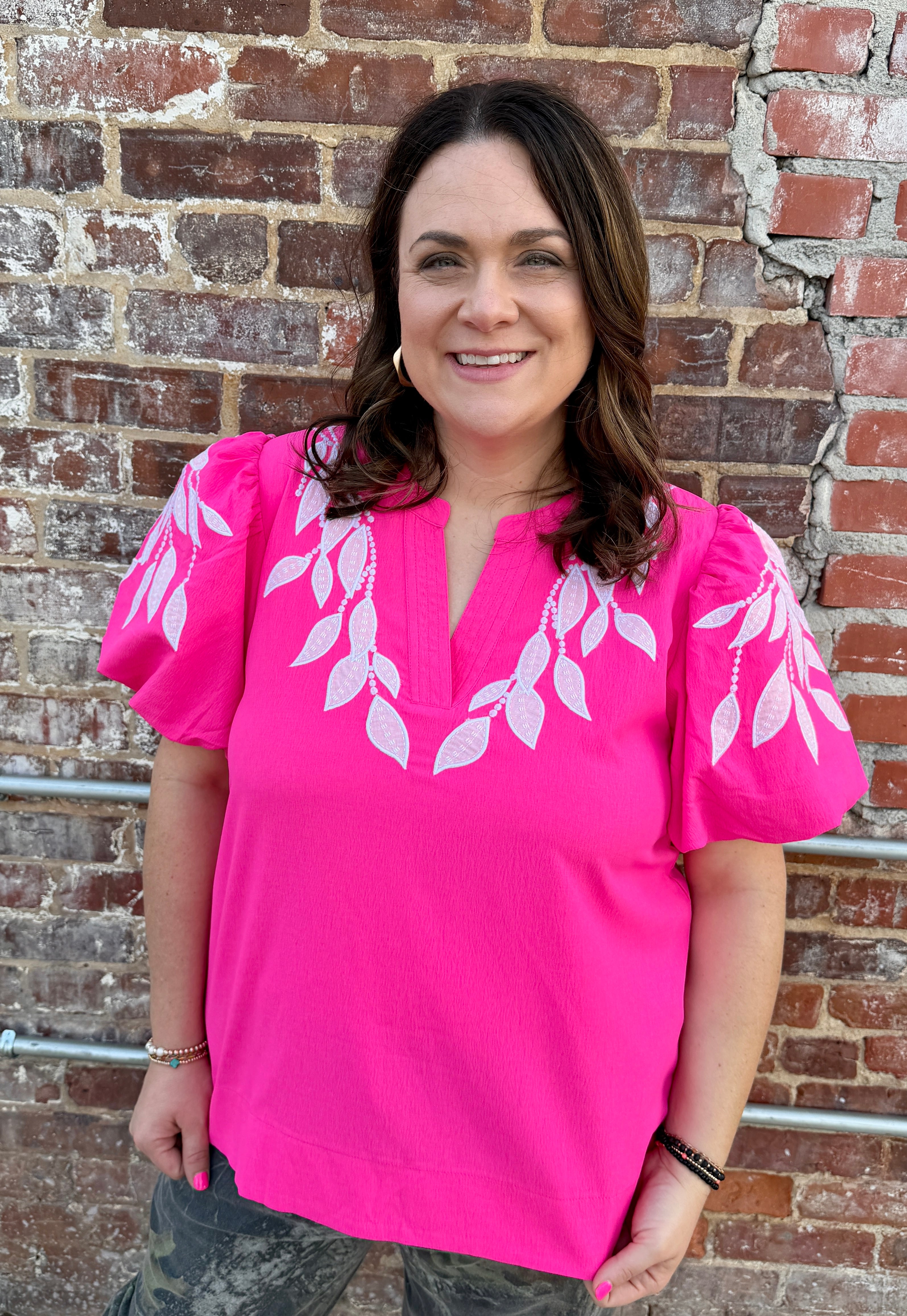 Pink Embroidered Blouse
