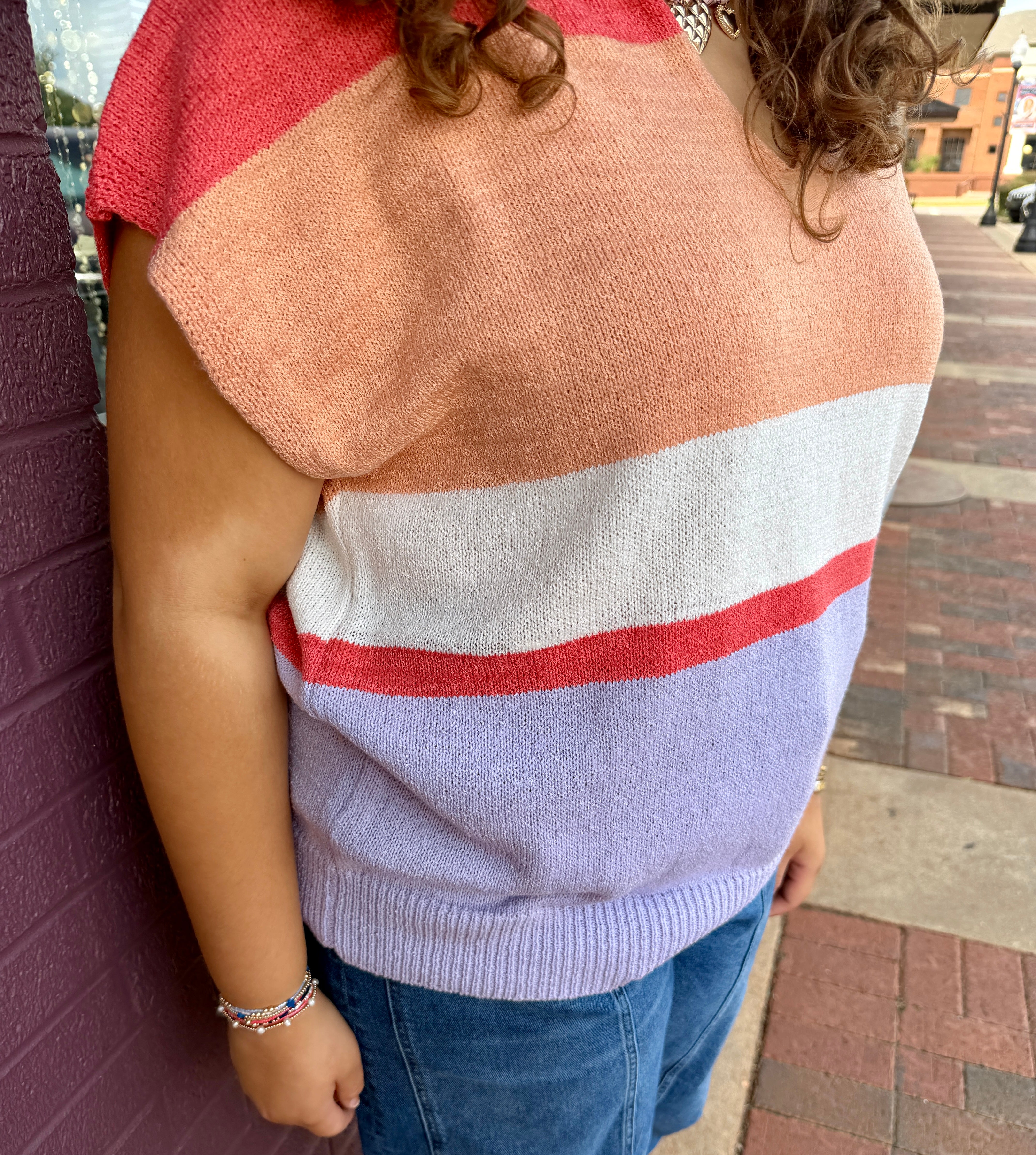 Colorblock Knit Blouse