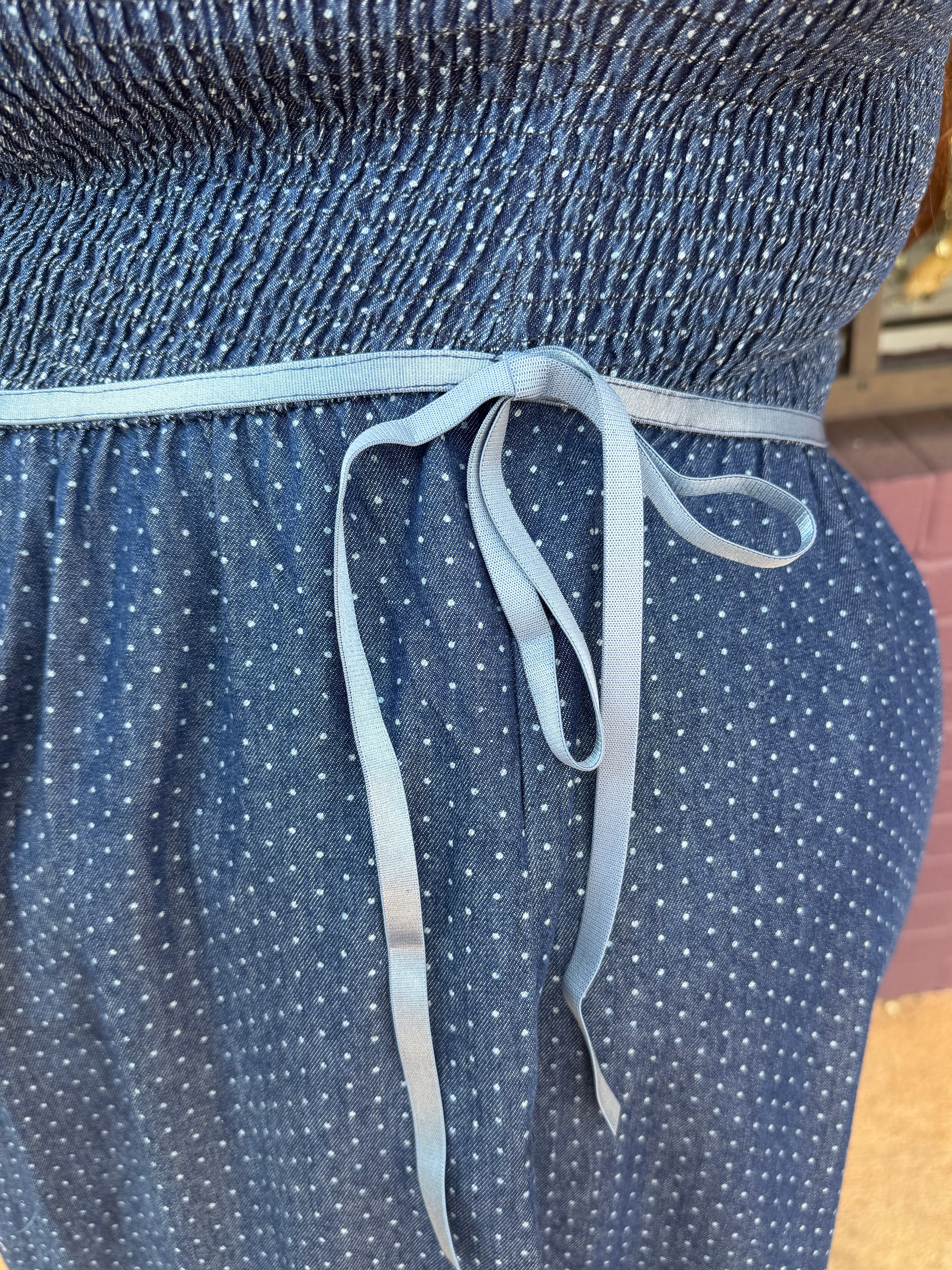 Denim Polka Dot Dress