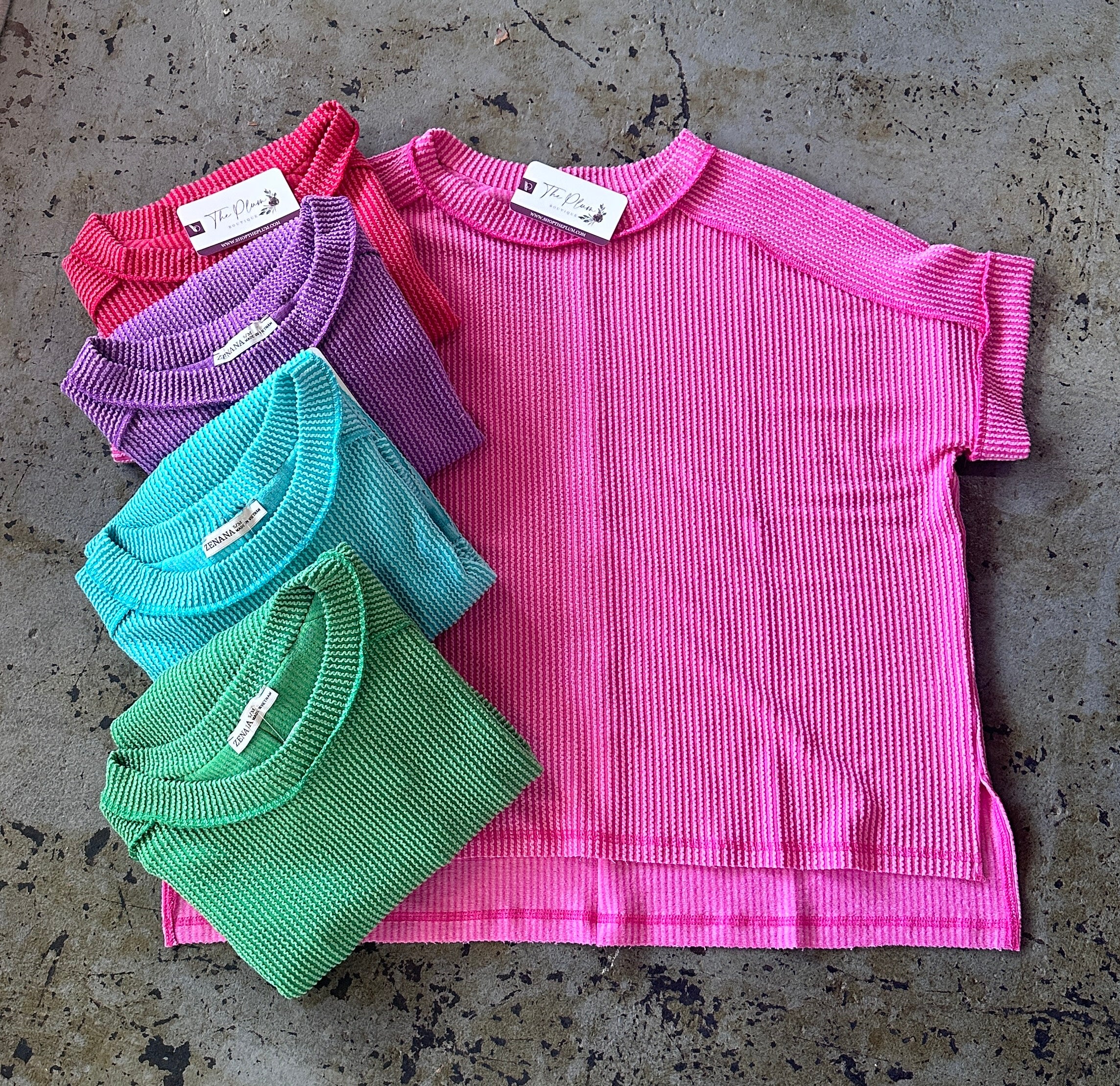 Solid Ribbed Tees