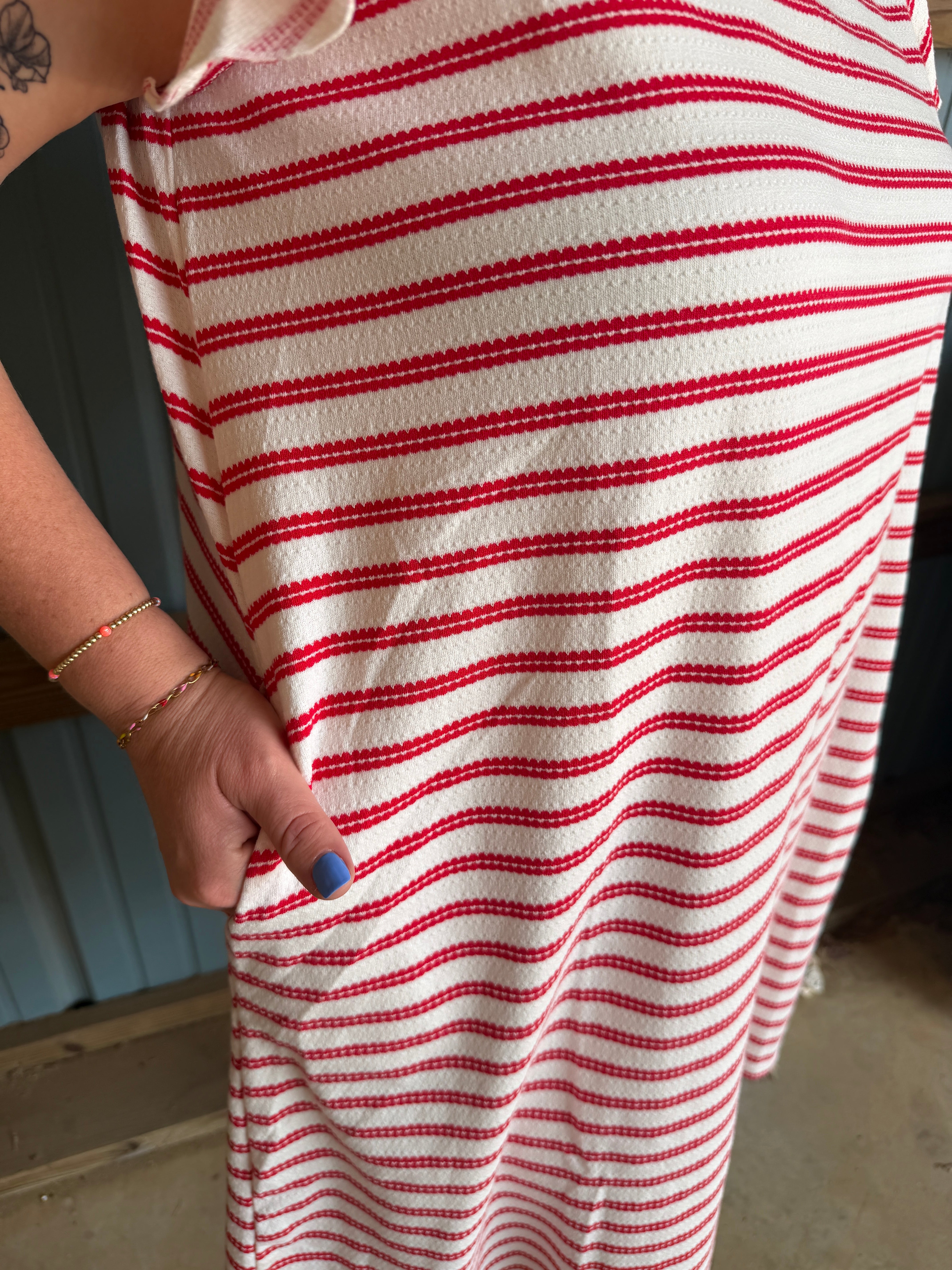 Red Striped Dress