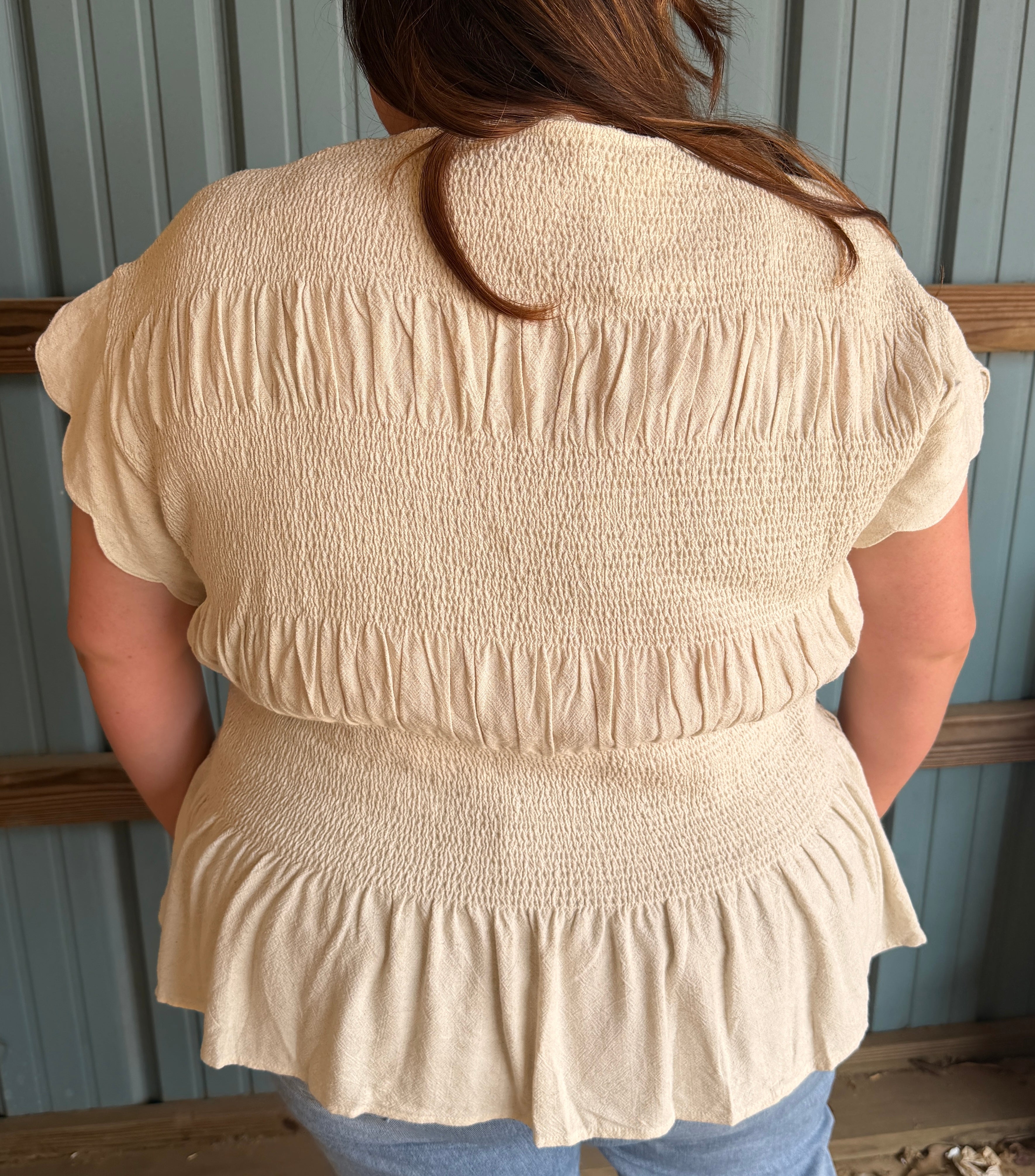 Linen Peplum Blouse