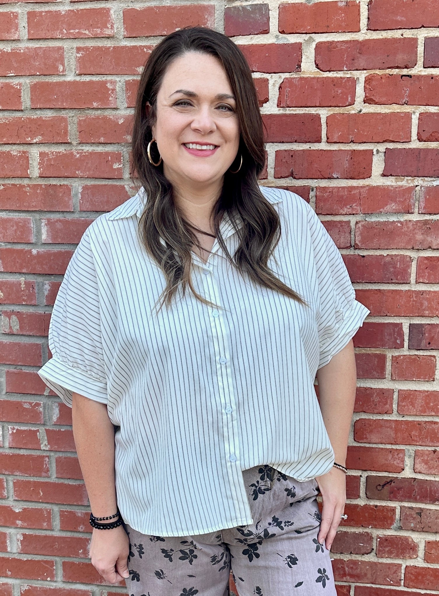 Striped Button Down Top