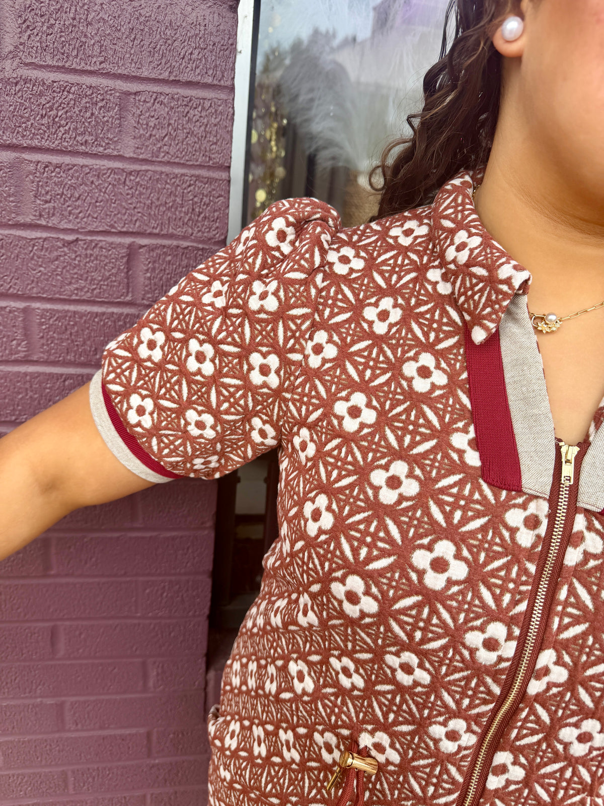 Rust Floral Dress