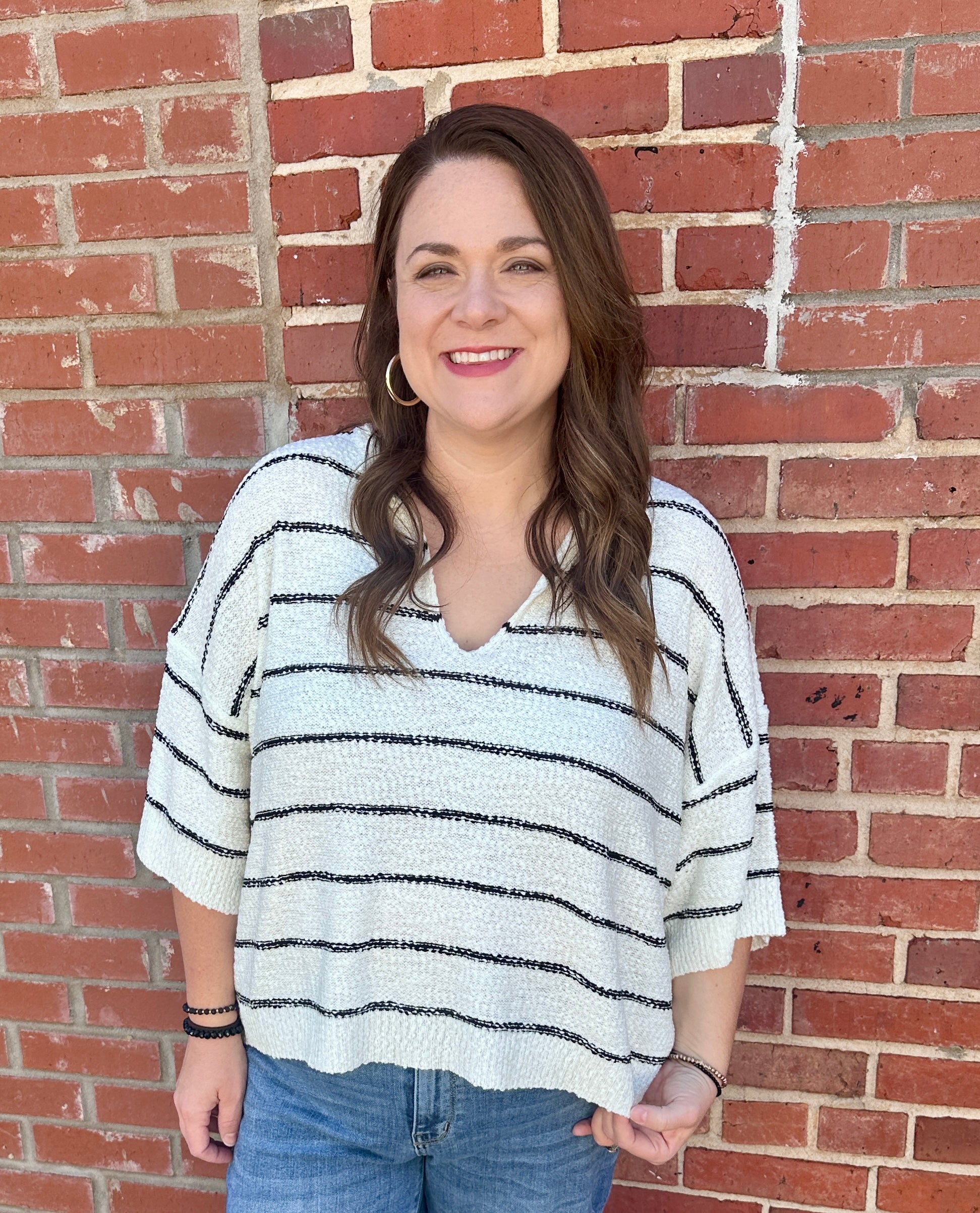Striped Knit Blouse