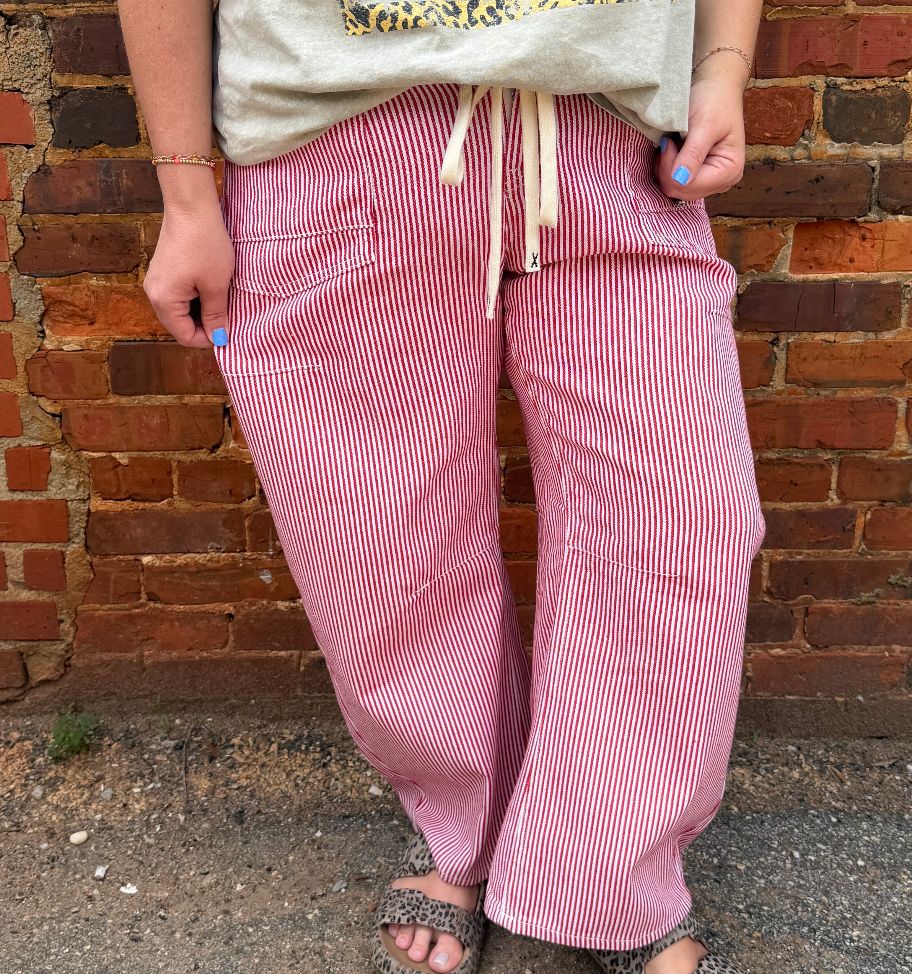 Stripe Barrel Pants