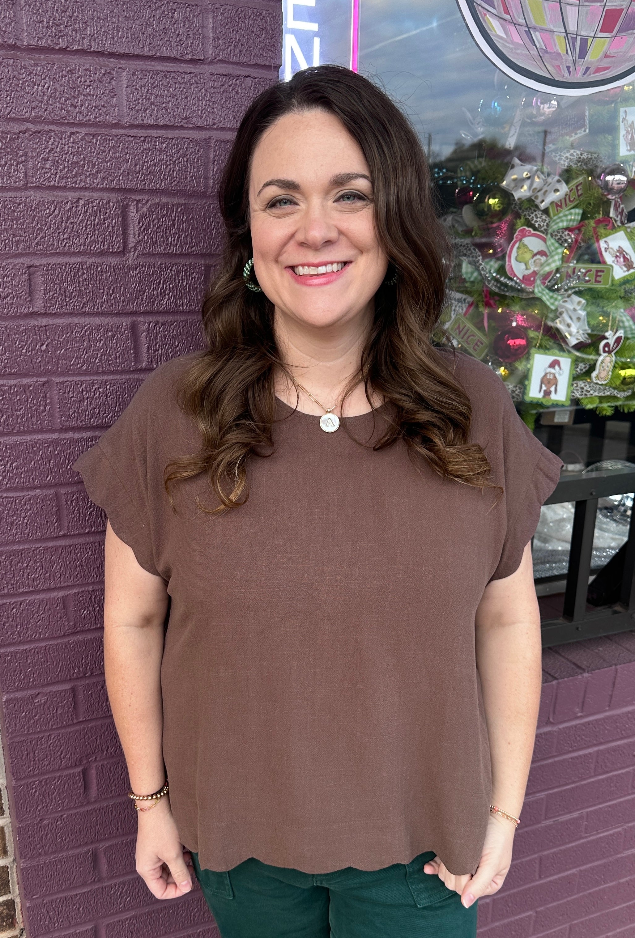 Scallop Linen Blouse