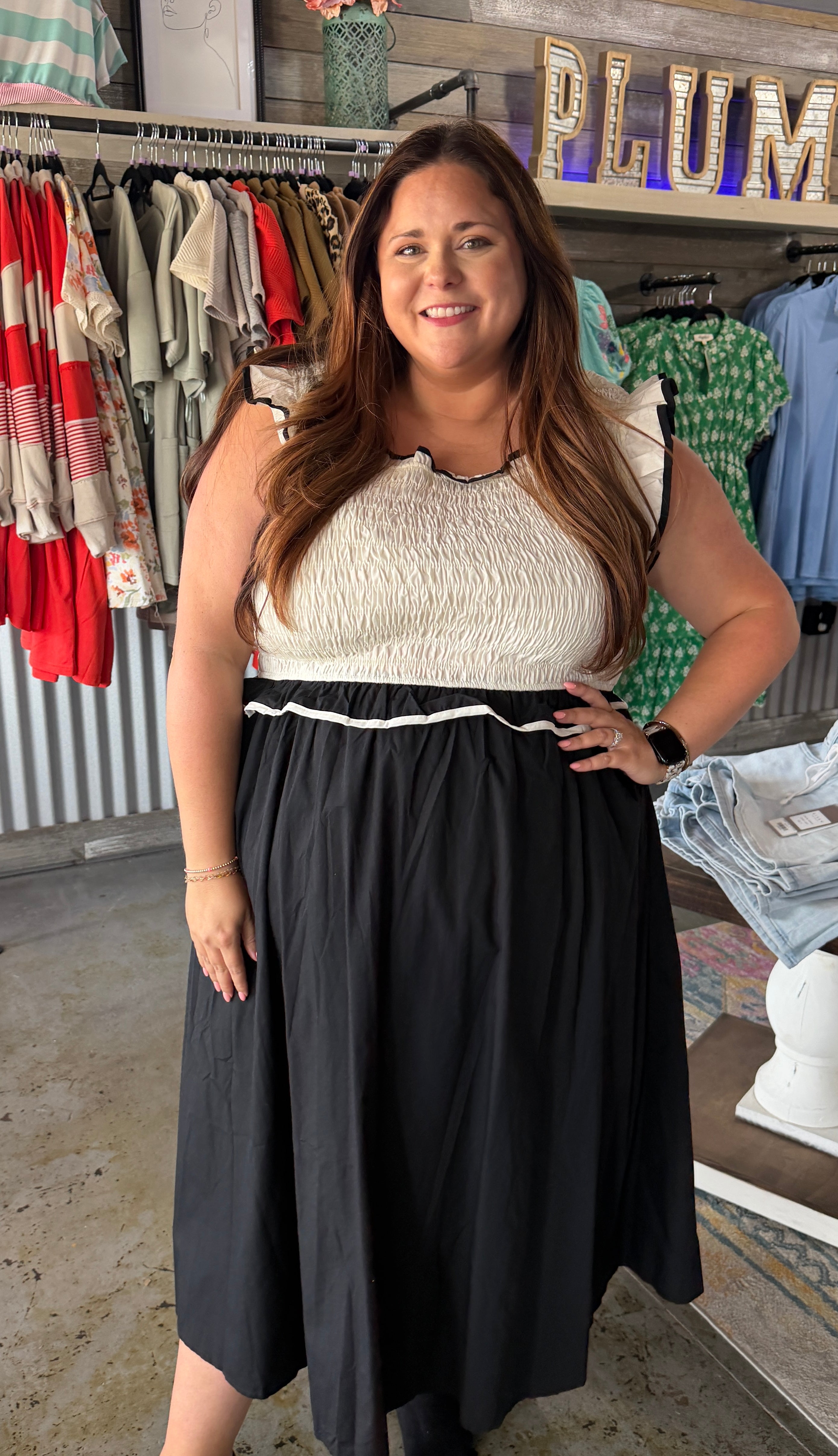 Smocked Midi Dress
