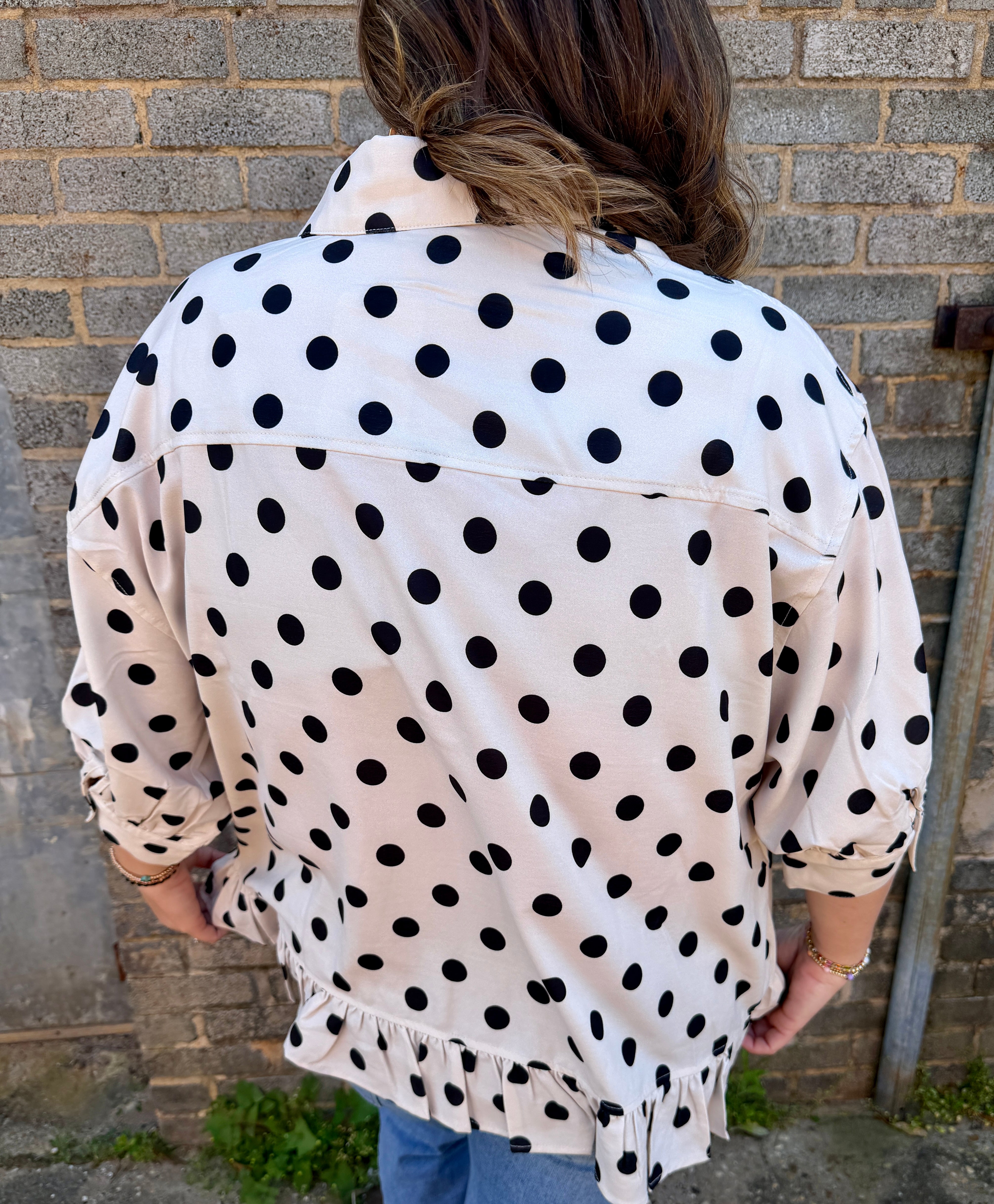 Polka Dot Peplum Blouse
