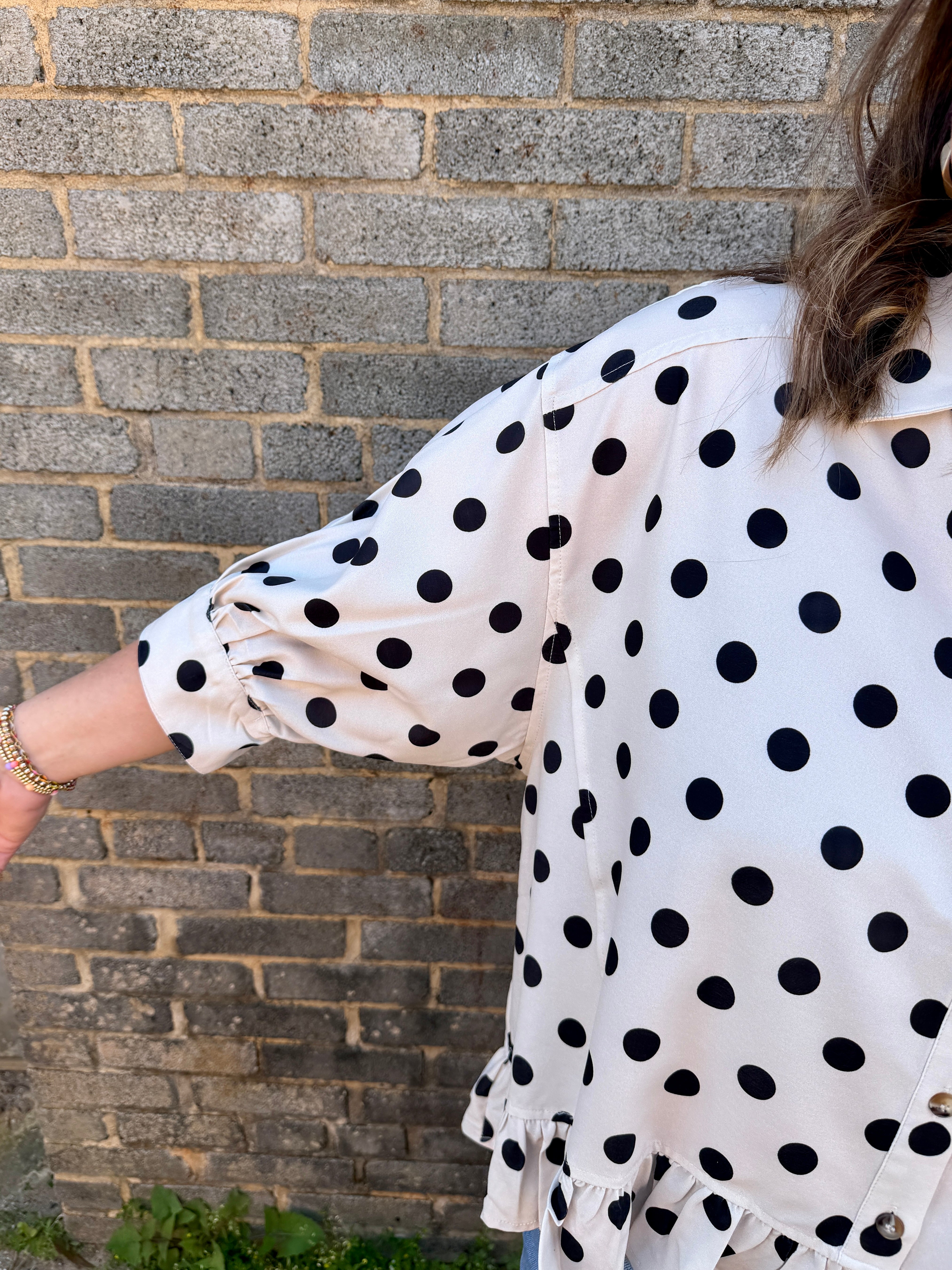 Polka Dot Peplum Blouse