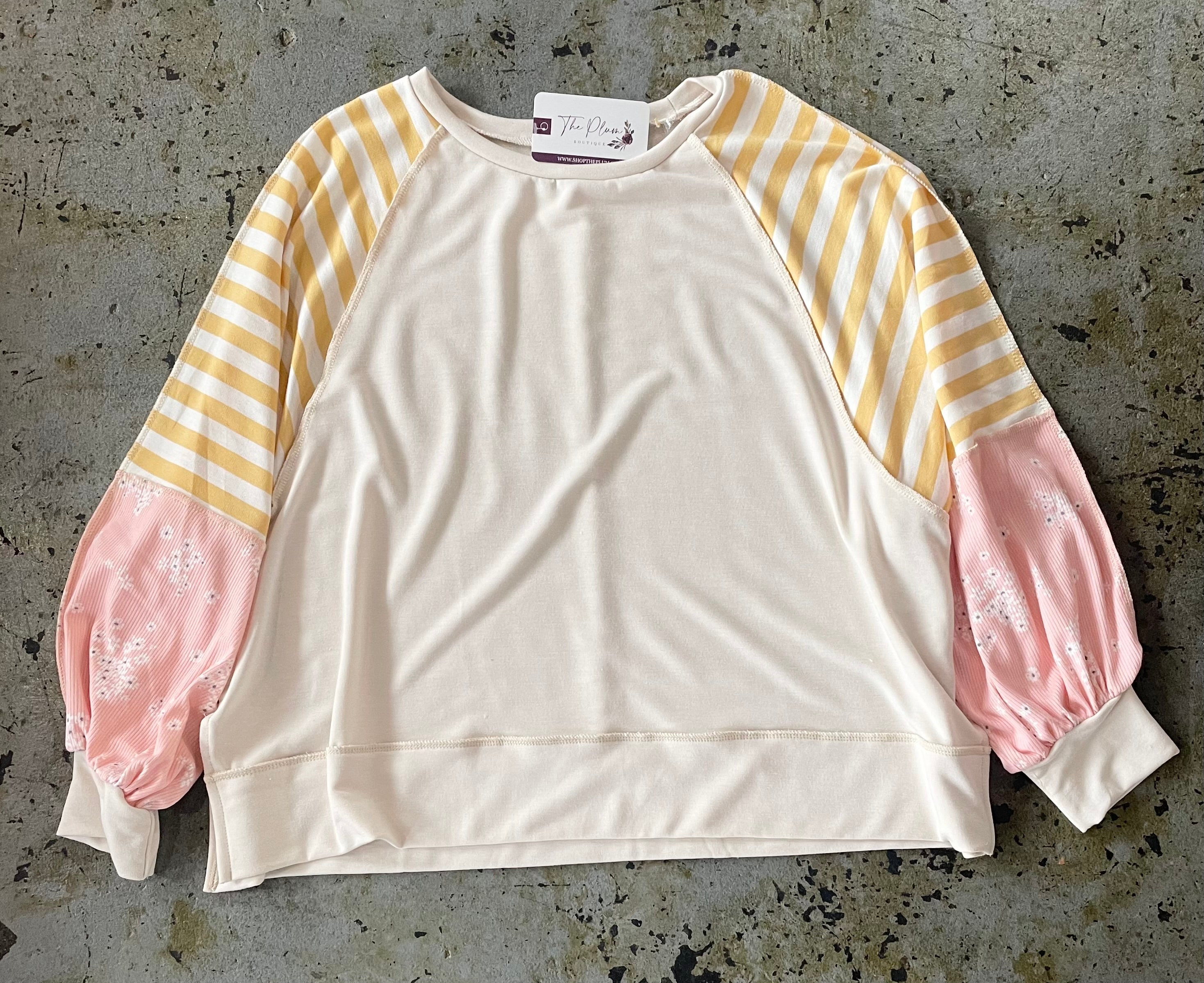 Raglan Bubble Sleeve Blouse