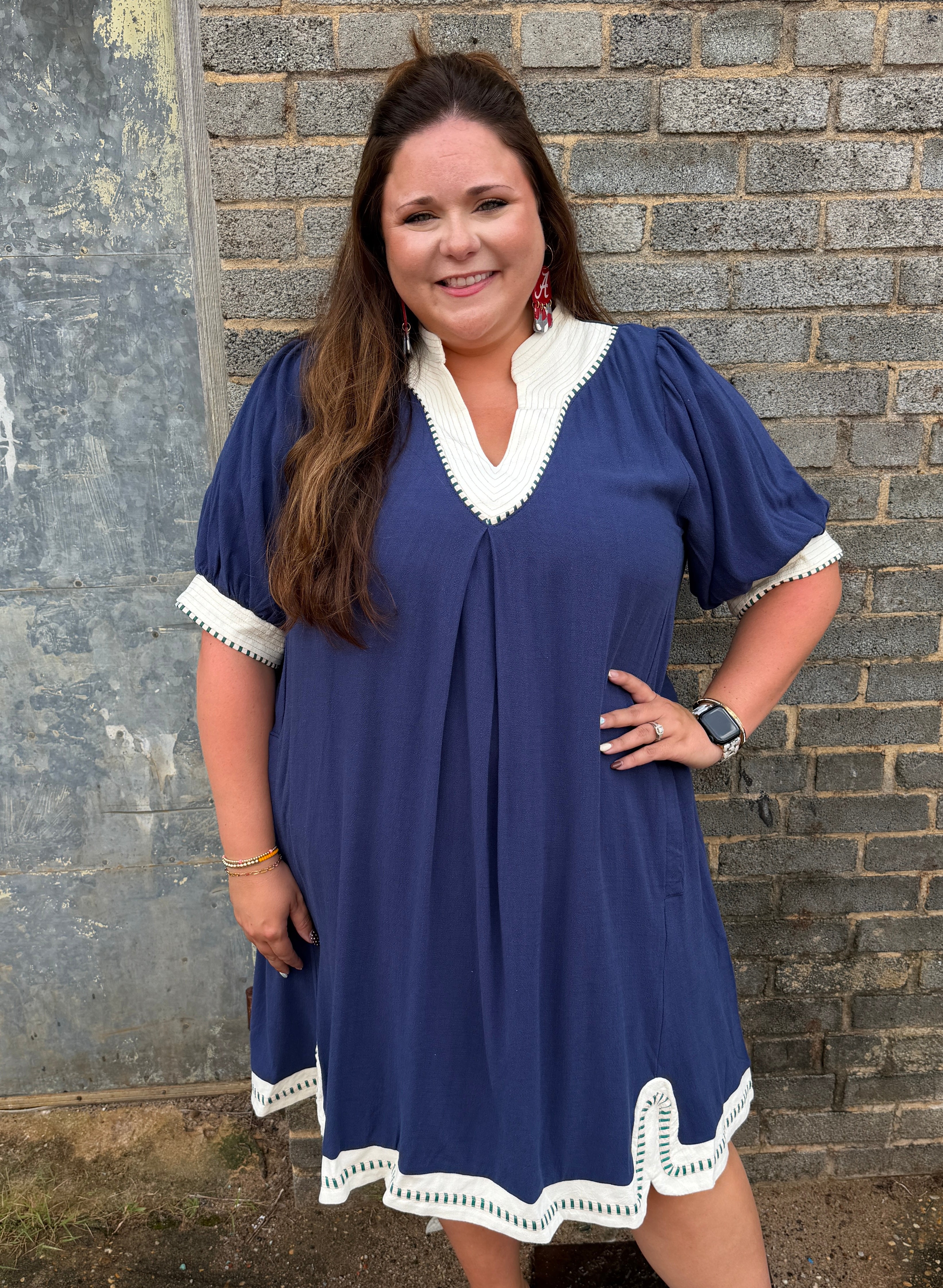 Navy Linen Dress