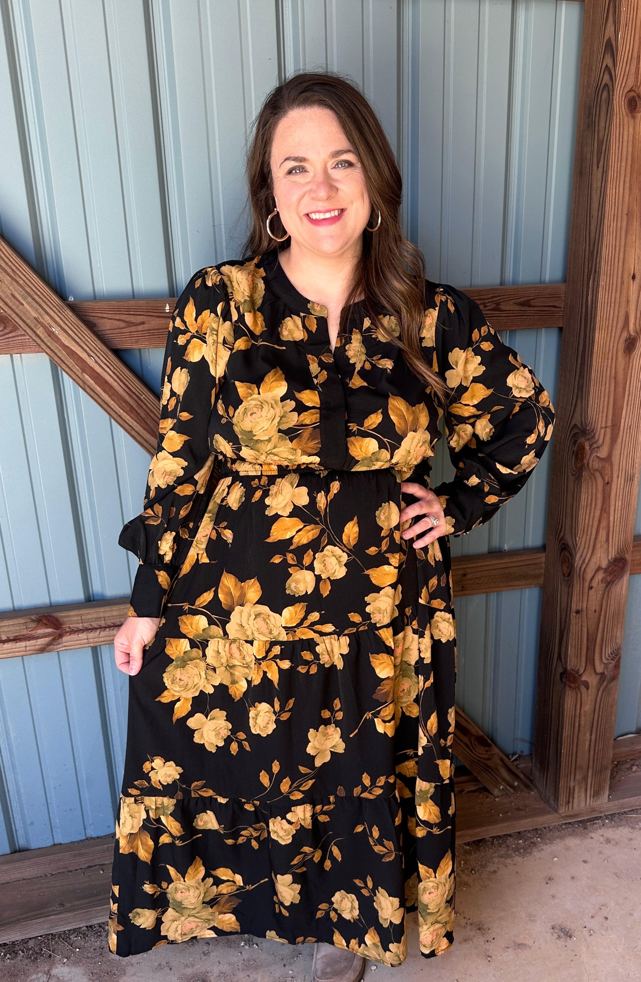 Black Floral Maxi Dress
