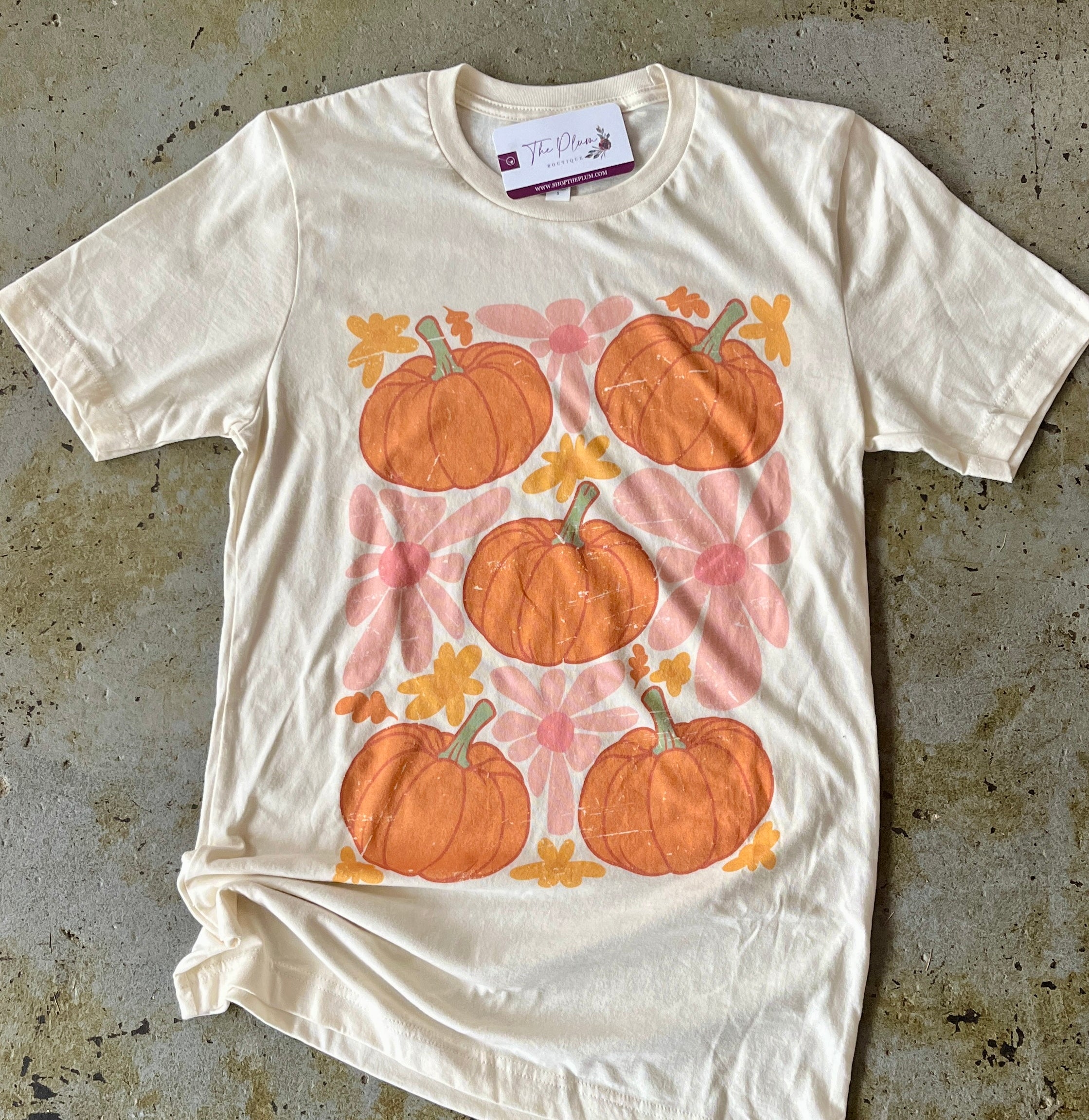 Pumpkin and Daisies Tee