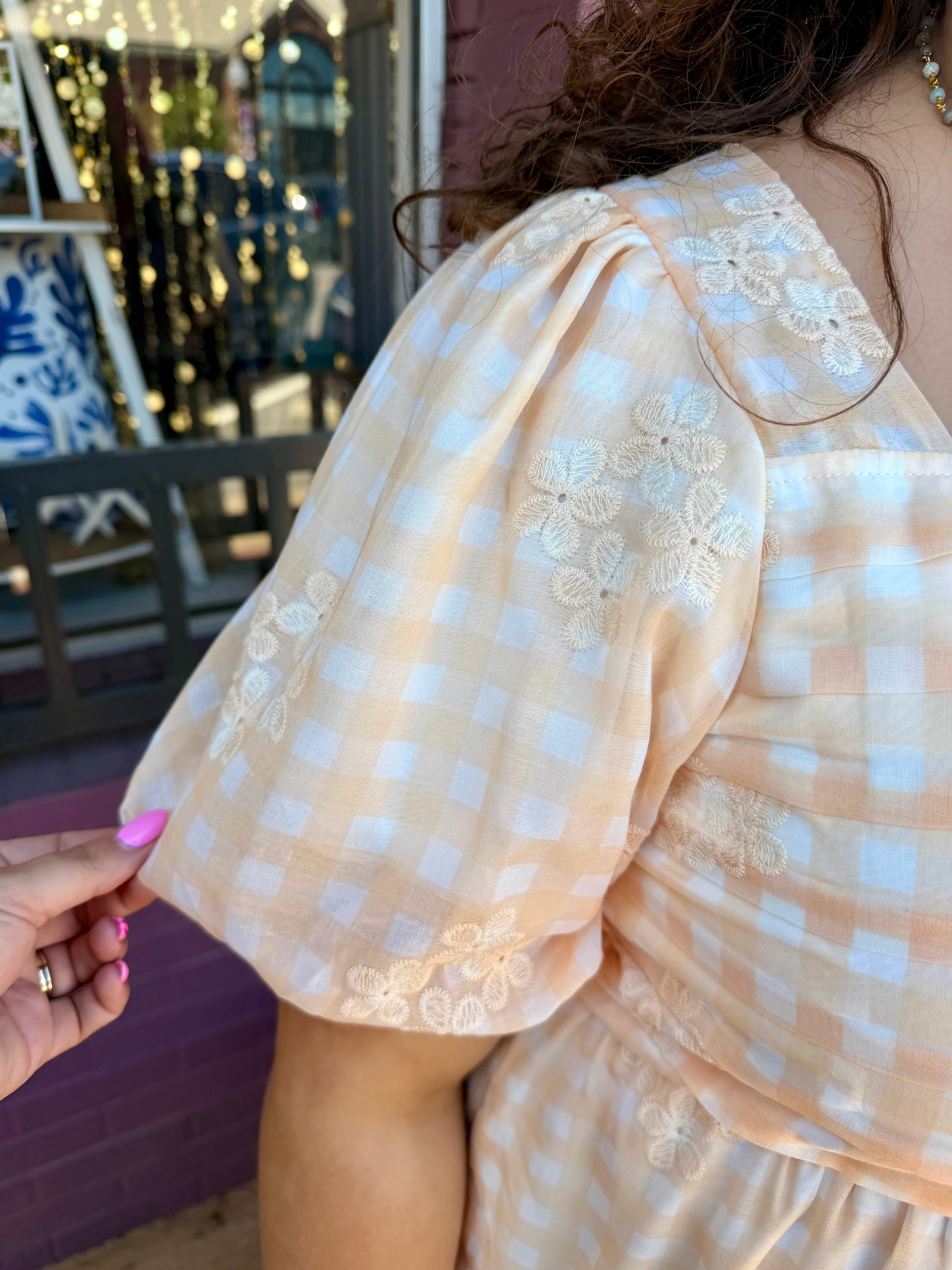 Floral Gingham Midi Dress