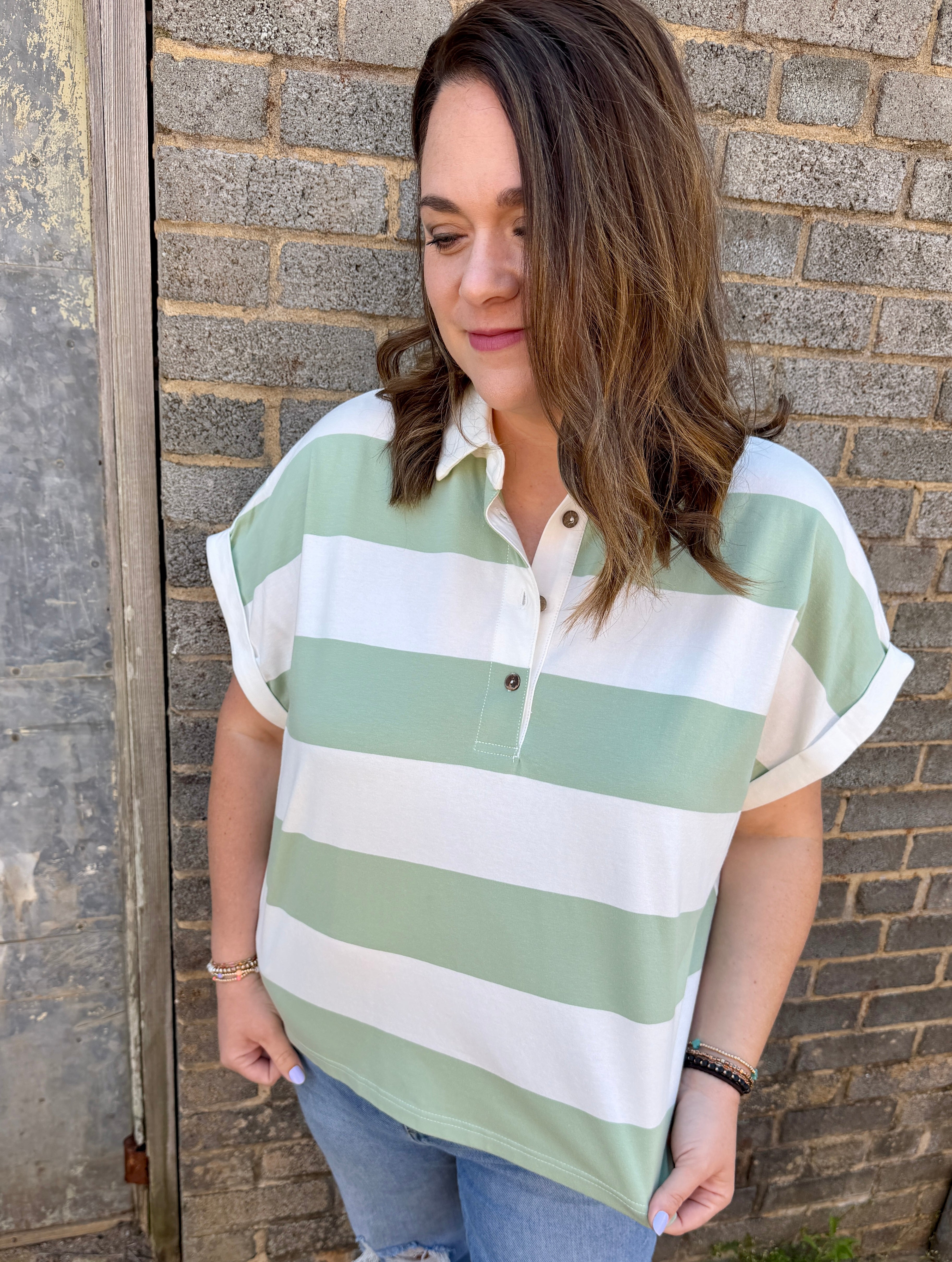 Wide Striped Blouse