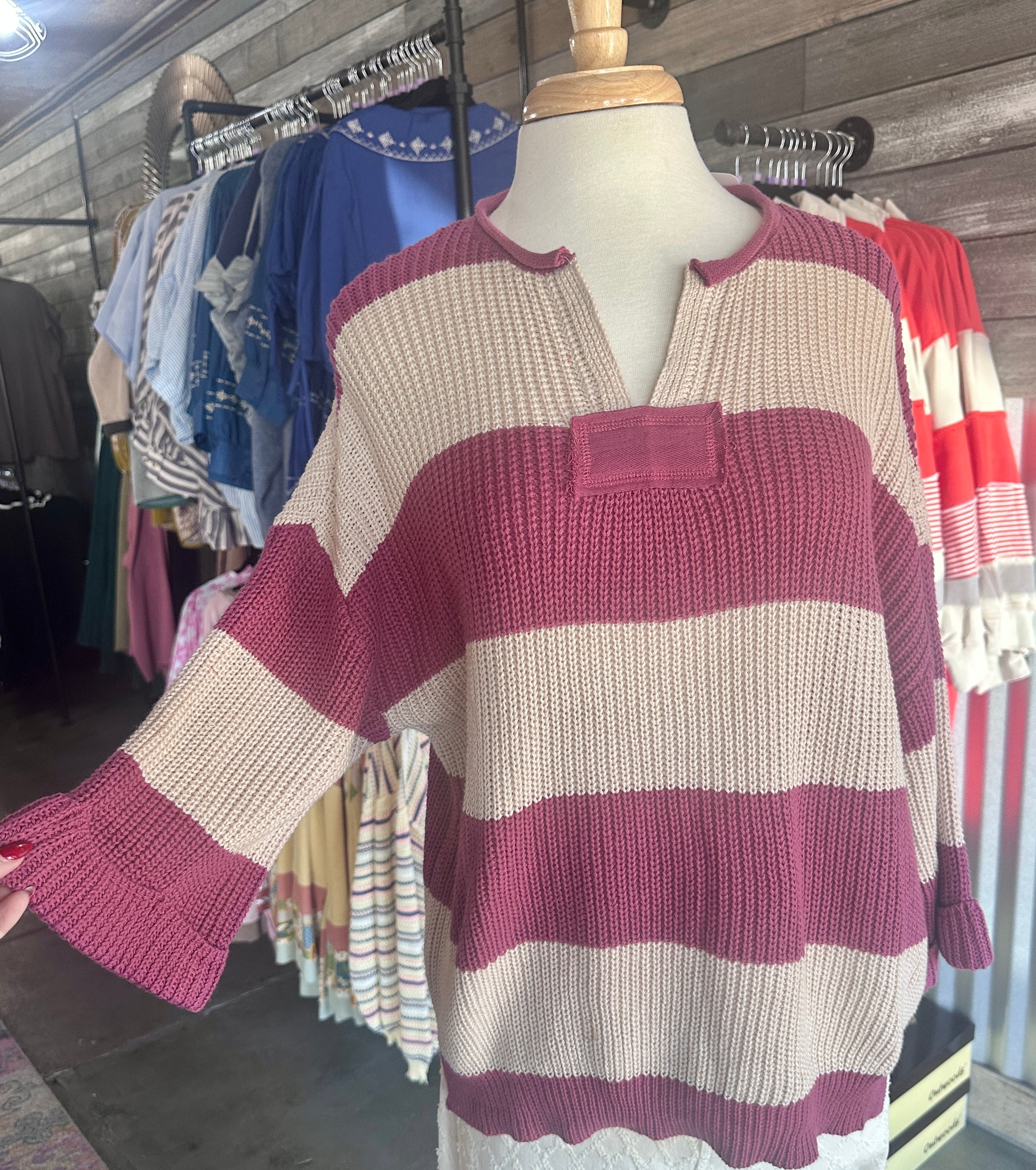 Wide Striped Sweater